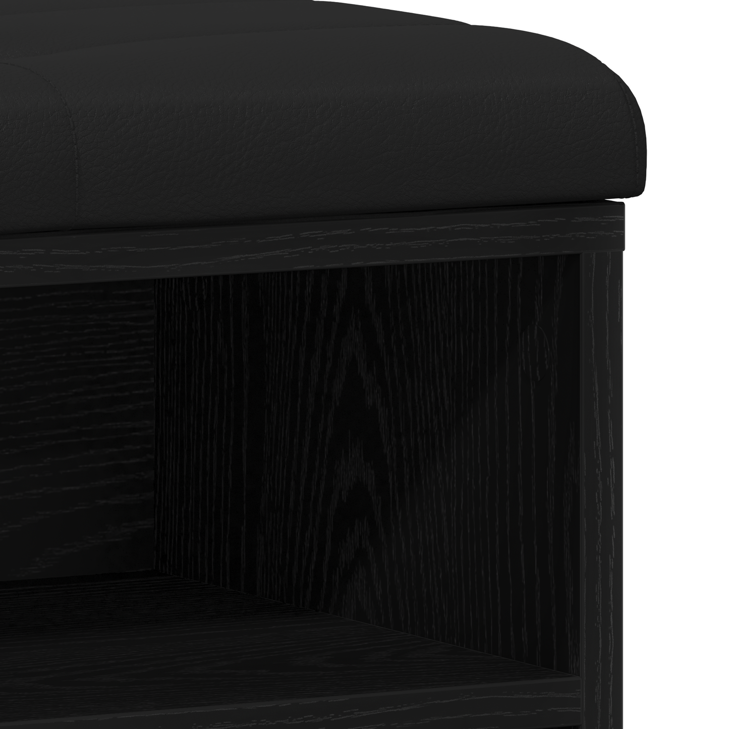 Oppbevaringsbenk Svart Eik 100x30x48 cm Konstruert Tre