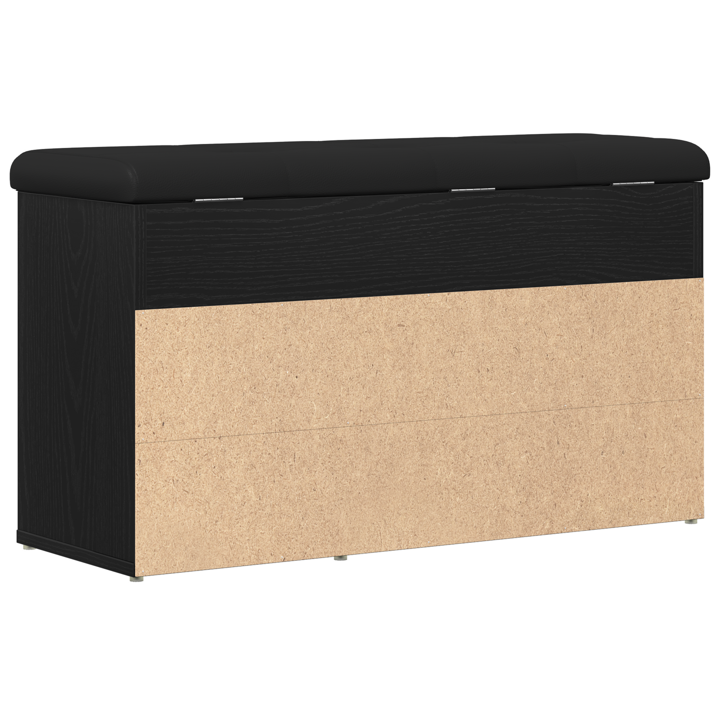 Oppbevaringsbenk Sort Eik 80x30x45 cm Ingeniørtre