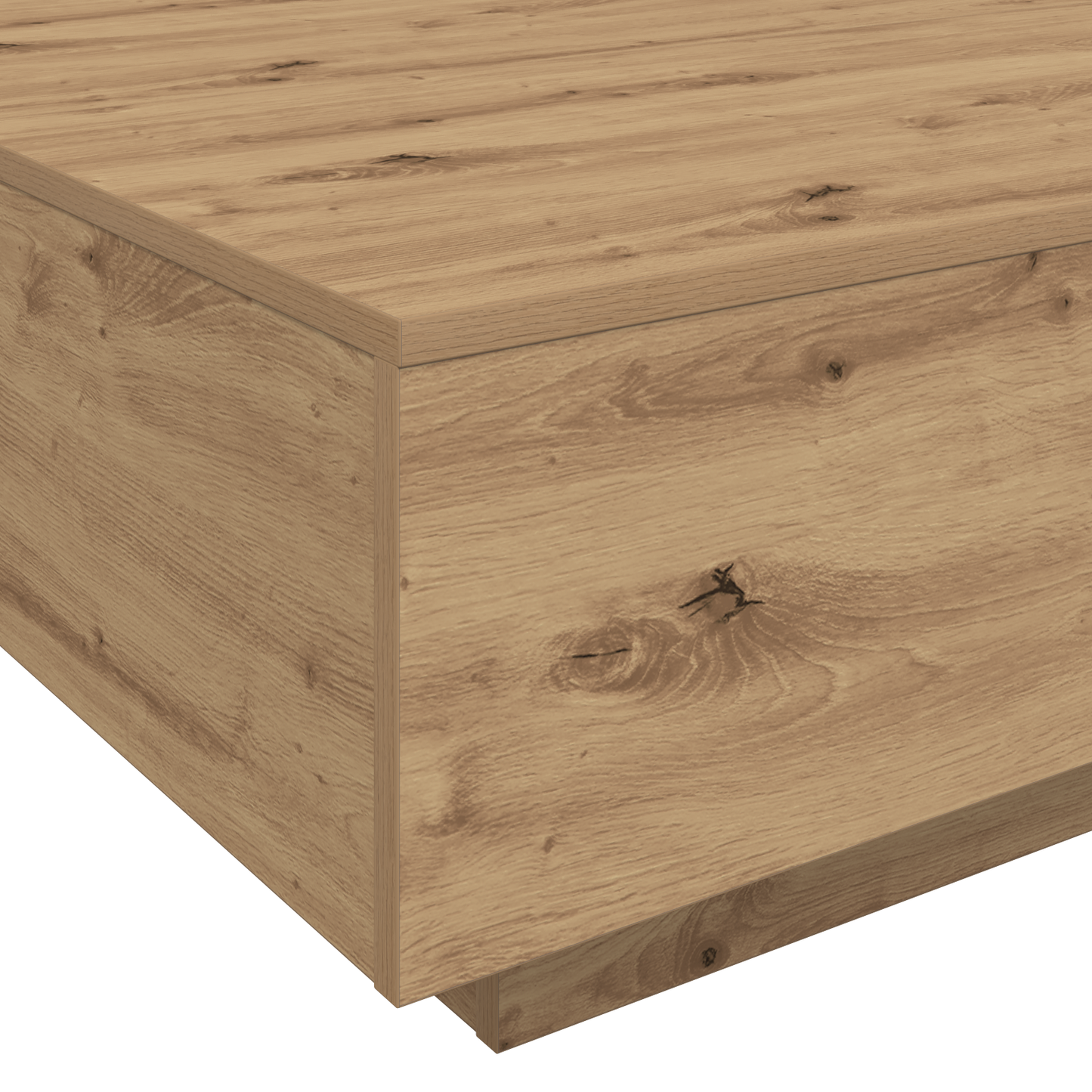 Salongbord Sofabord Artisan Eik med LED-lamper 100x100x31 cm