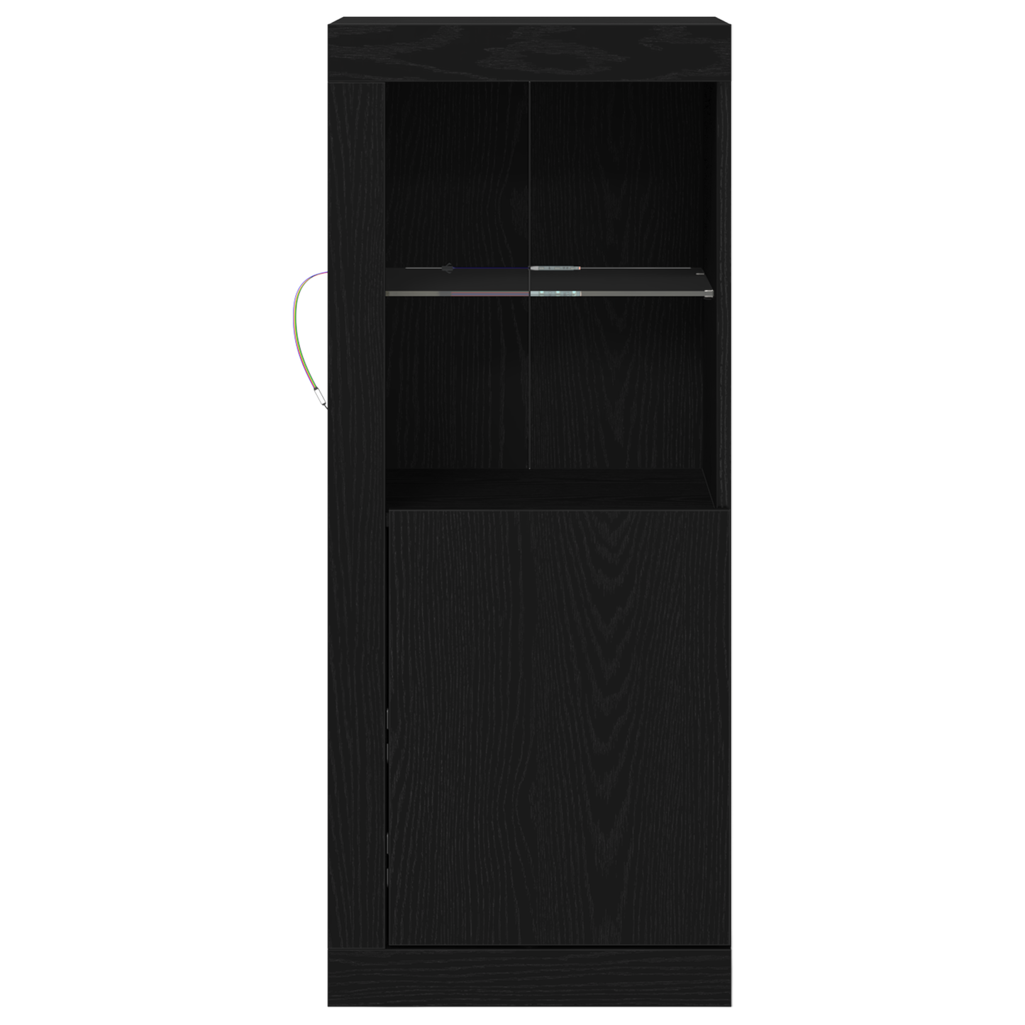 Skjenk Svart Eik LED lys 41x37x100 cm