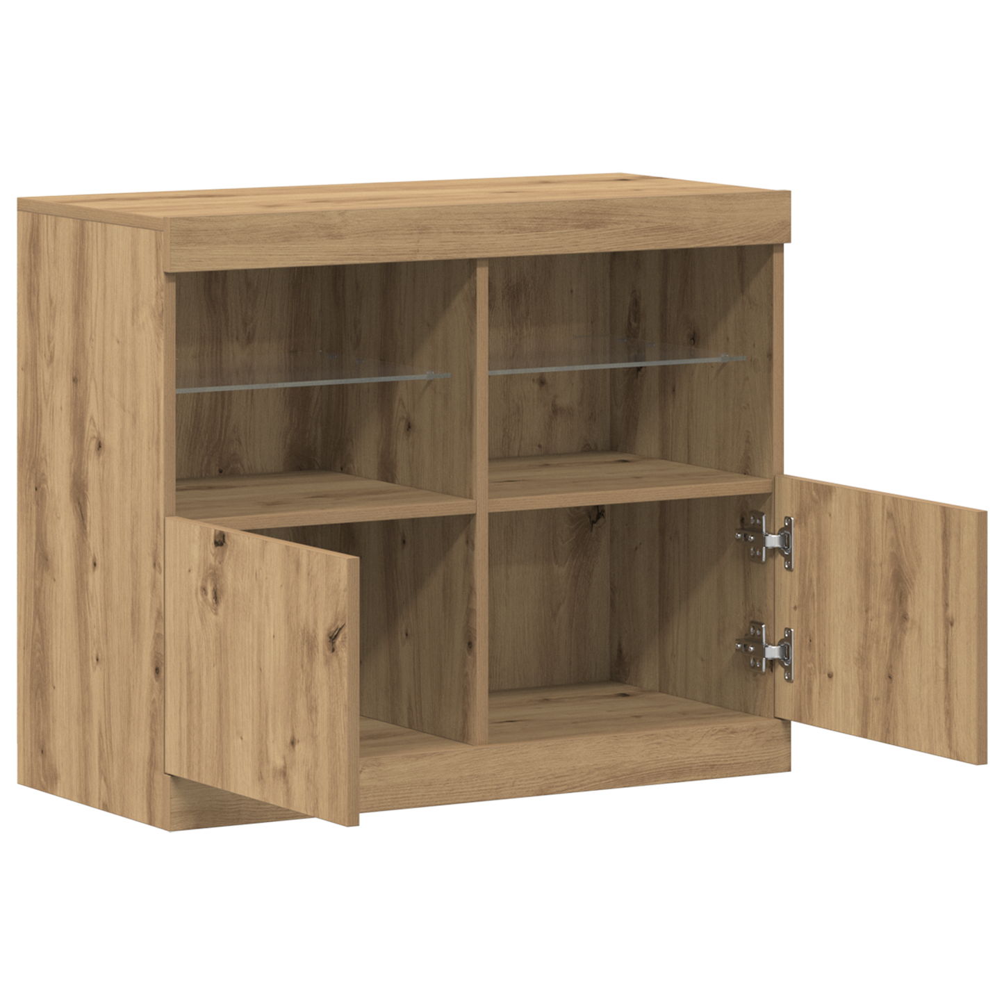 Skjenk Artisan Eik med LED-lamper 81x37x67 cm