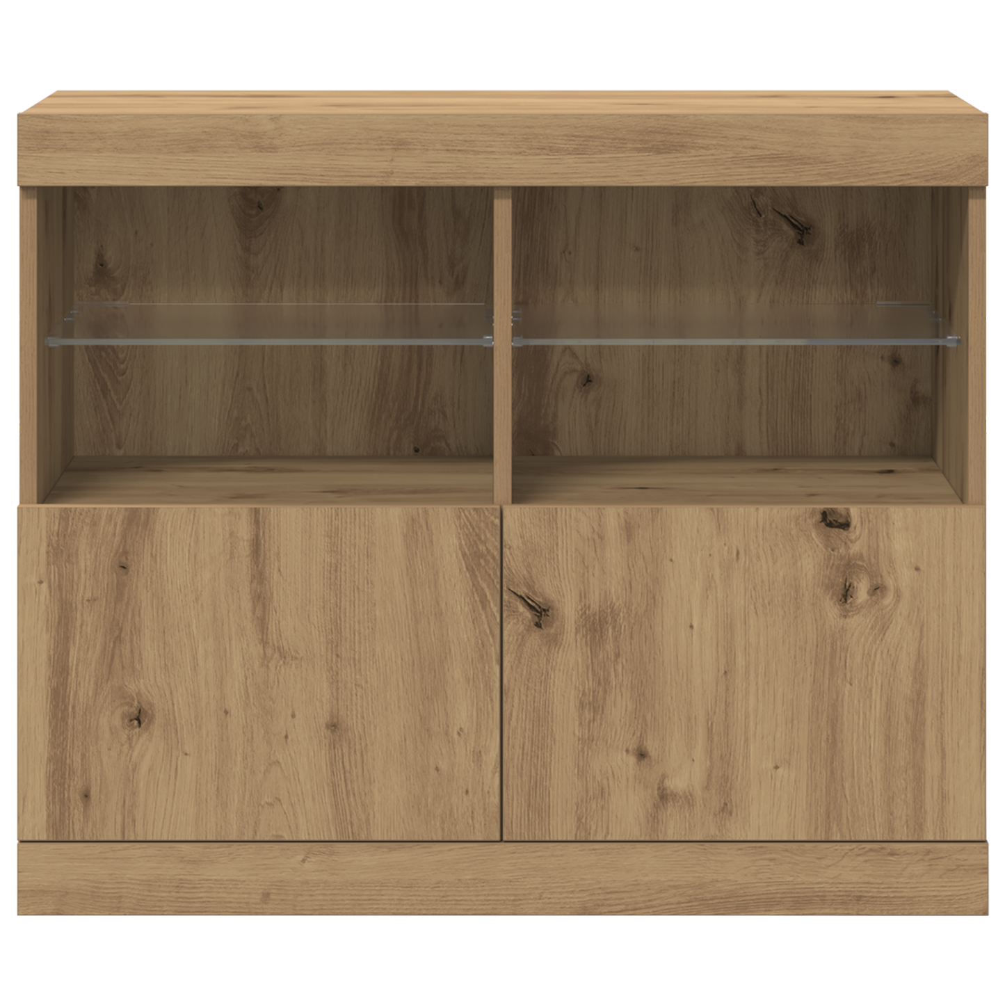 Skjenk Artisan Eik med LED-lamper 81x37x67 cm