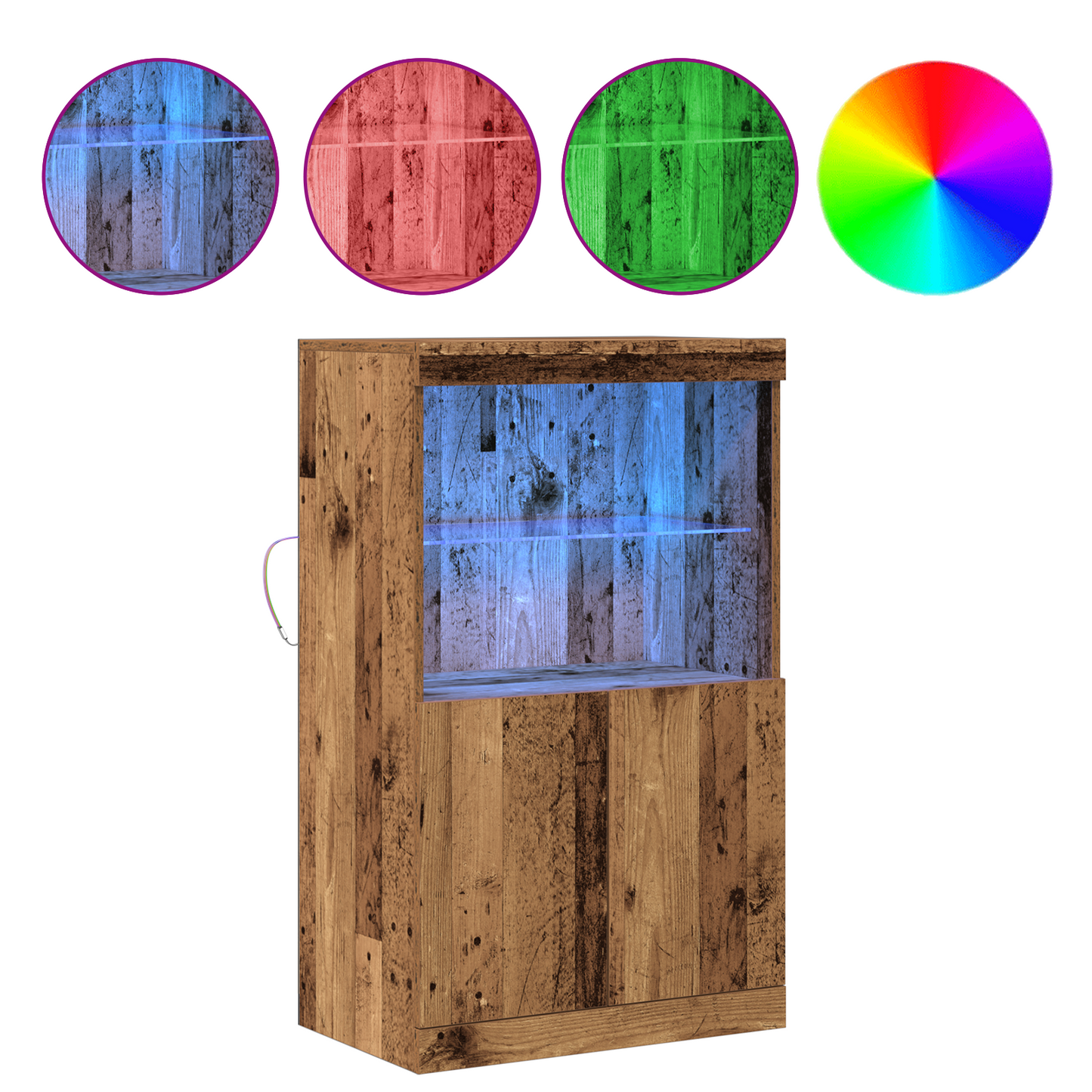 Sidebord Tre med LED-lys Gamle Tre 60x37x100 cm