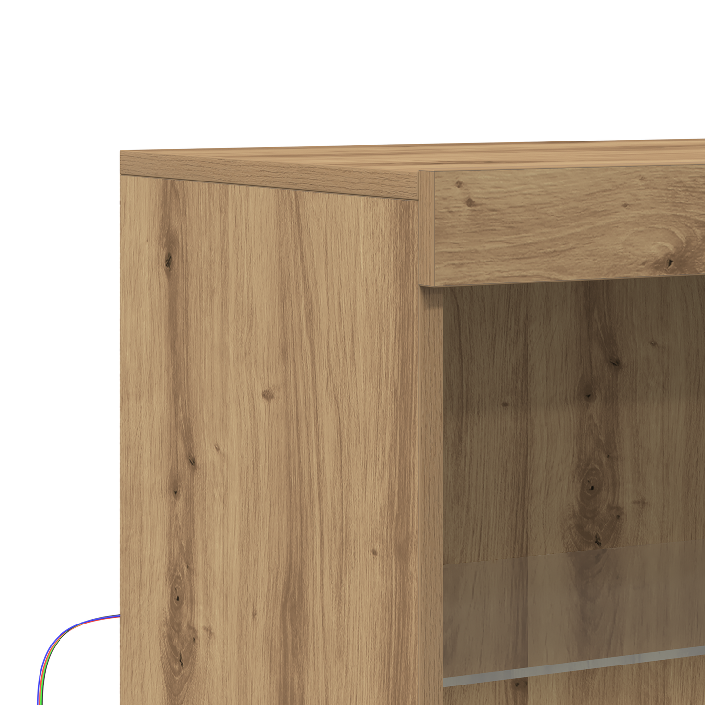 Skjenk Artisan Eik med LED-lamper 60x37x100 cm