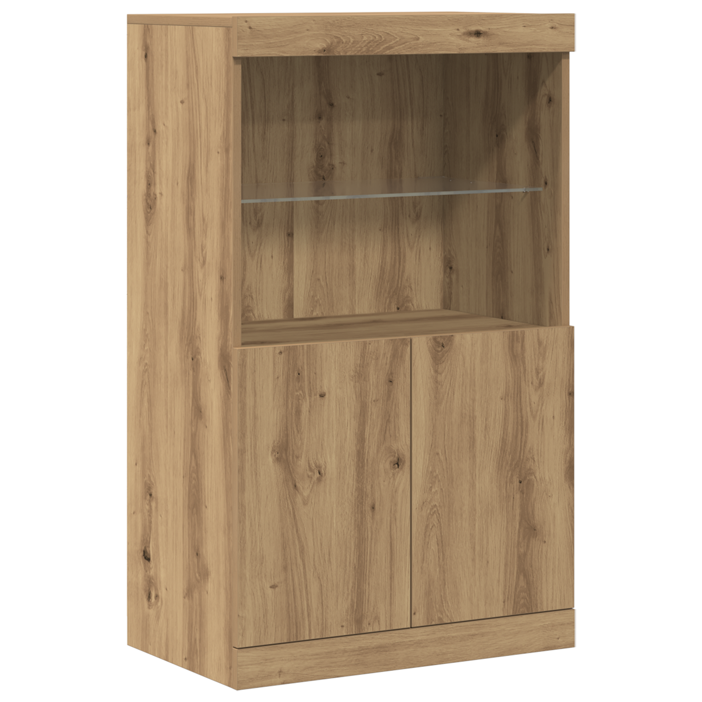Skjenk Artisan Eik med LED-lamper 60x37x100 cm