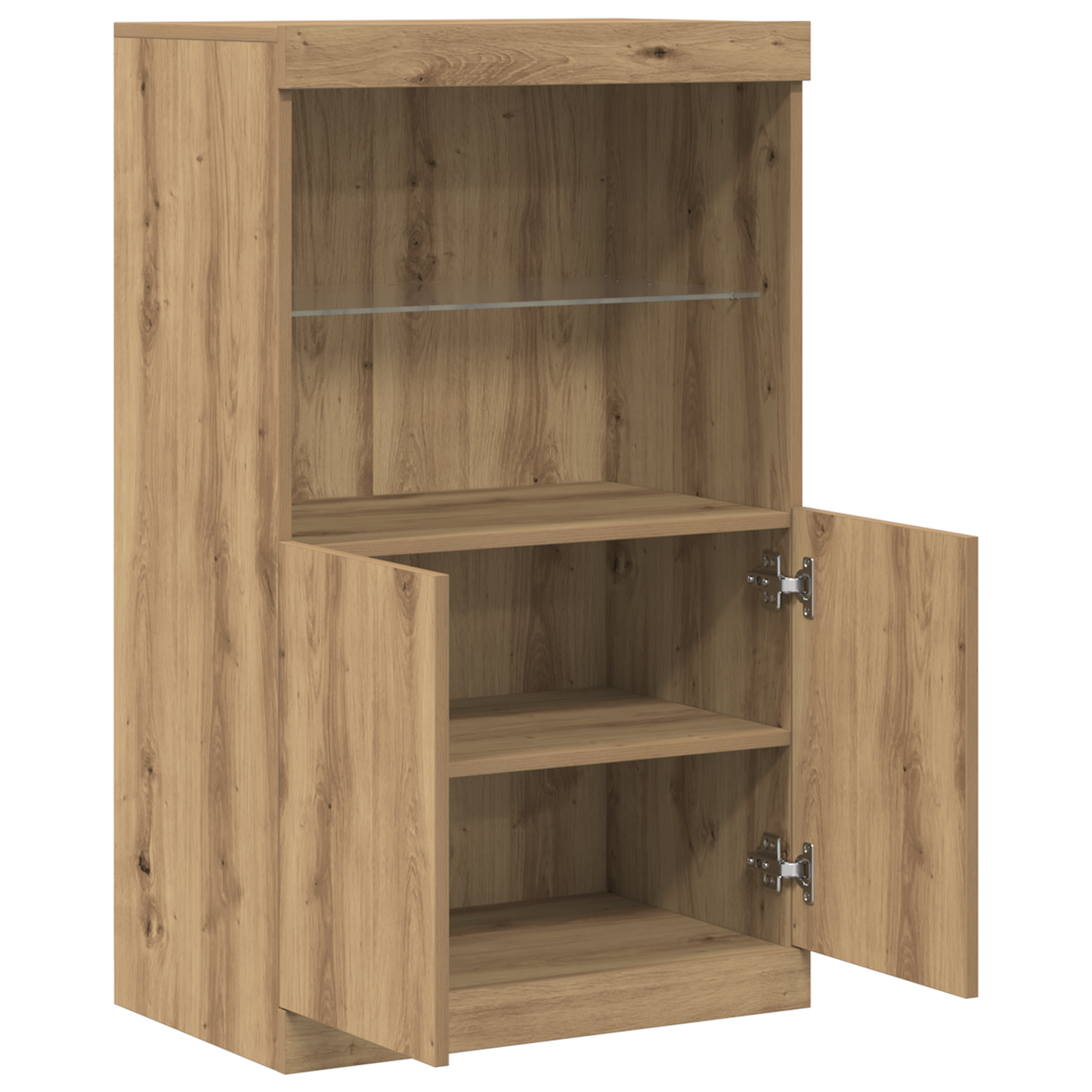 Skjenk Artisan Eik med LED-lamper 60x37x100 cm