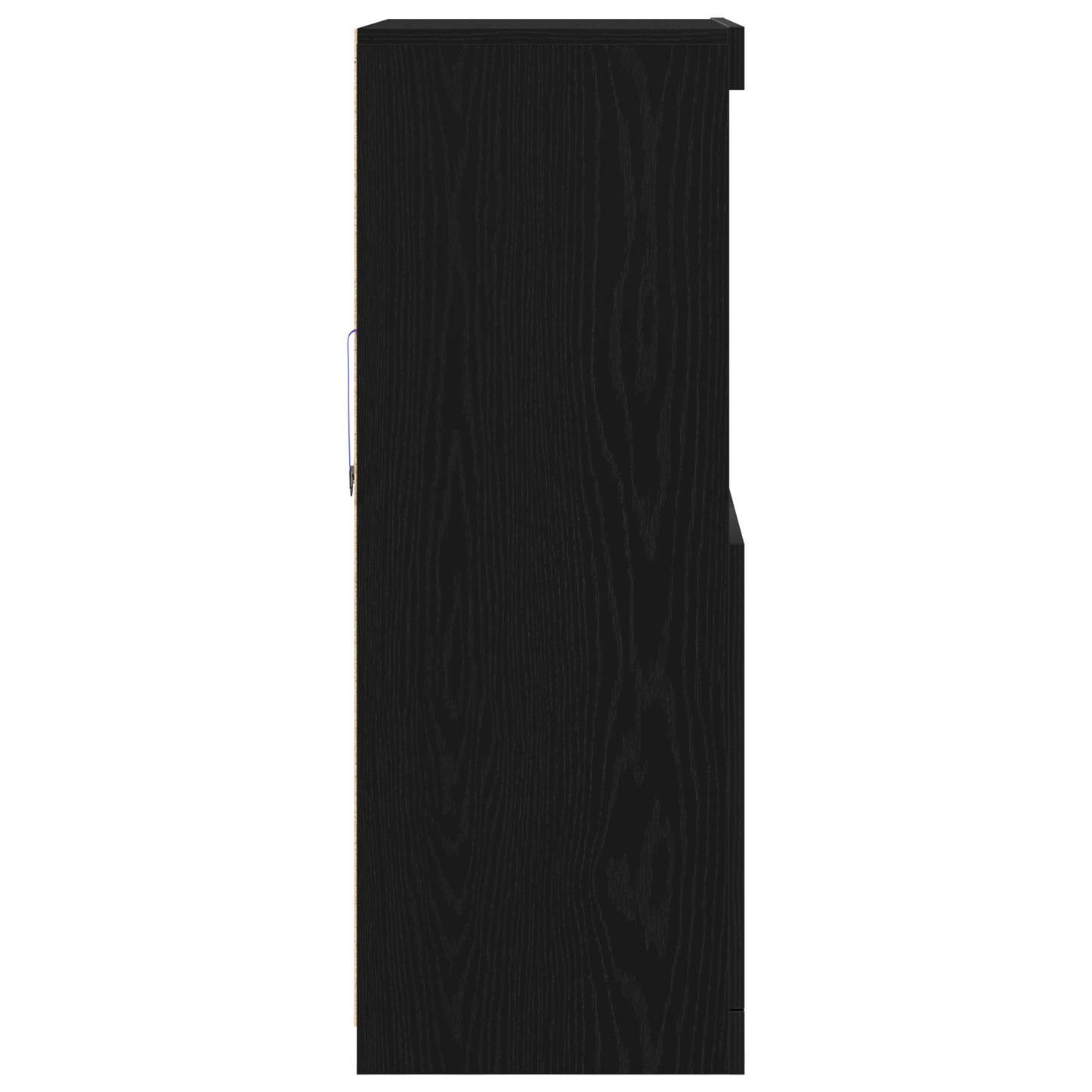 Skjenk Svart Eik med LED-lamper 60x37x100 cm