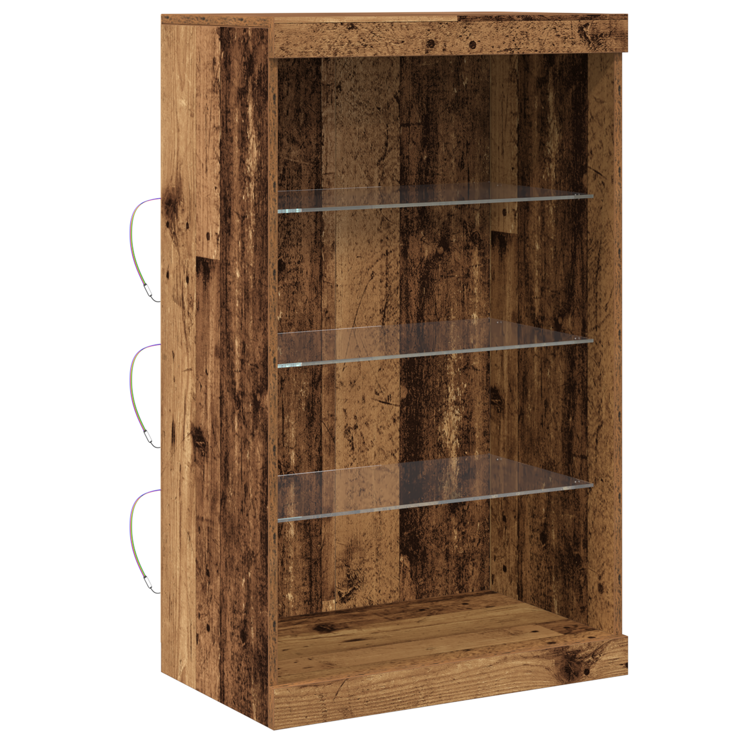 Skjenk Gammelt Tre med LED-lamper 60,5x37x100 cm