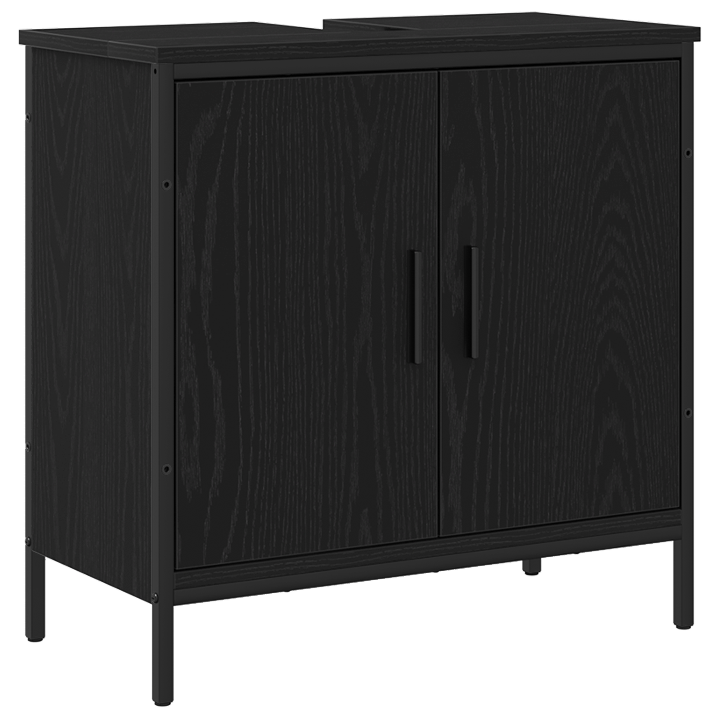 Baderomsvaskskap Sort Eik 60x30x60 cm Konstruert Tre