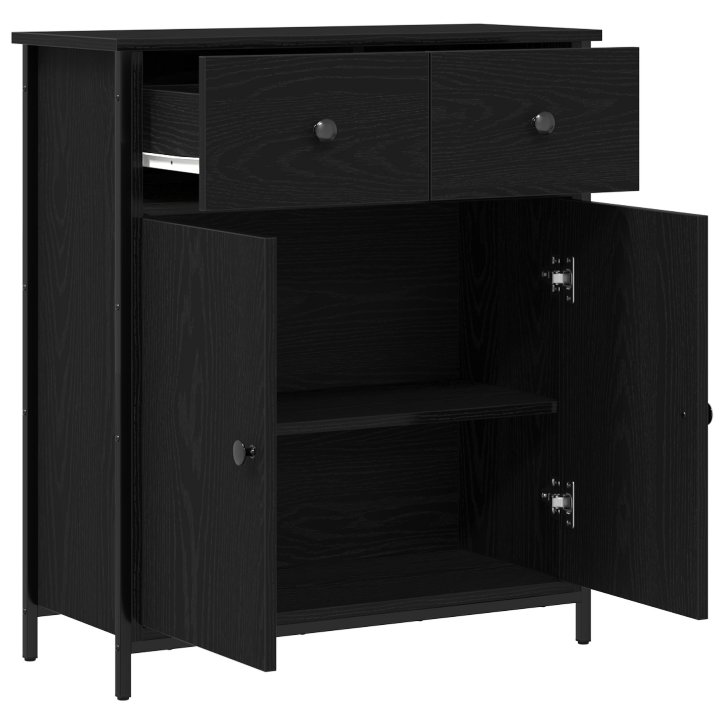 Skjenk Svart Eik 70x30x80 cm