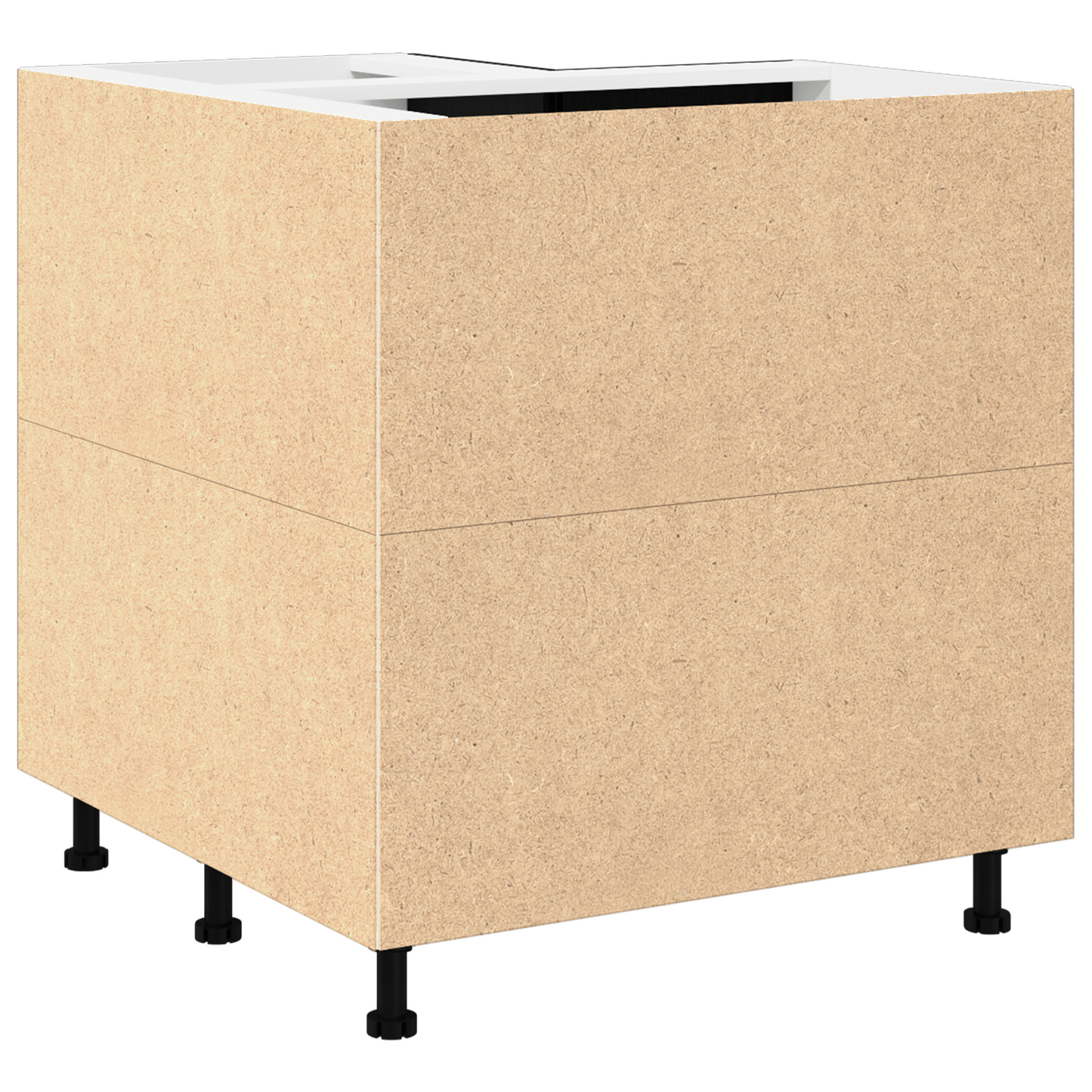 Svart Eik Hjørne Bunnskap - 75,5 x 75,5 x 81,5 cm, Laget av Konstruert Tre