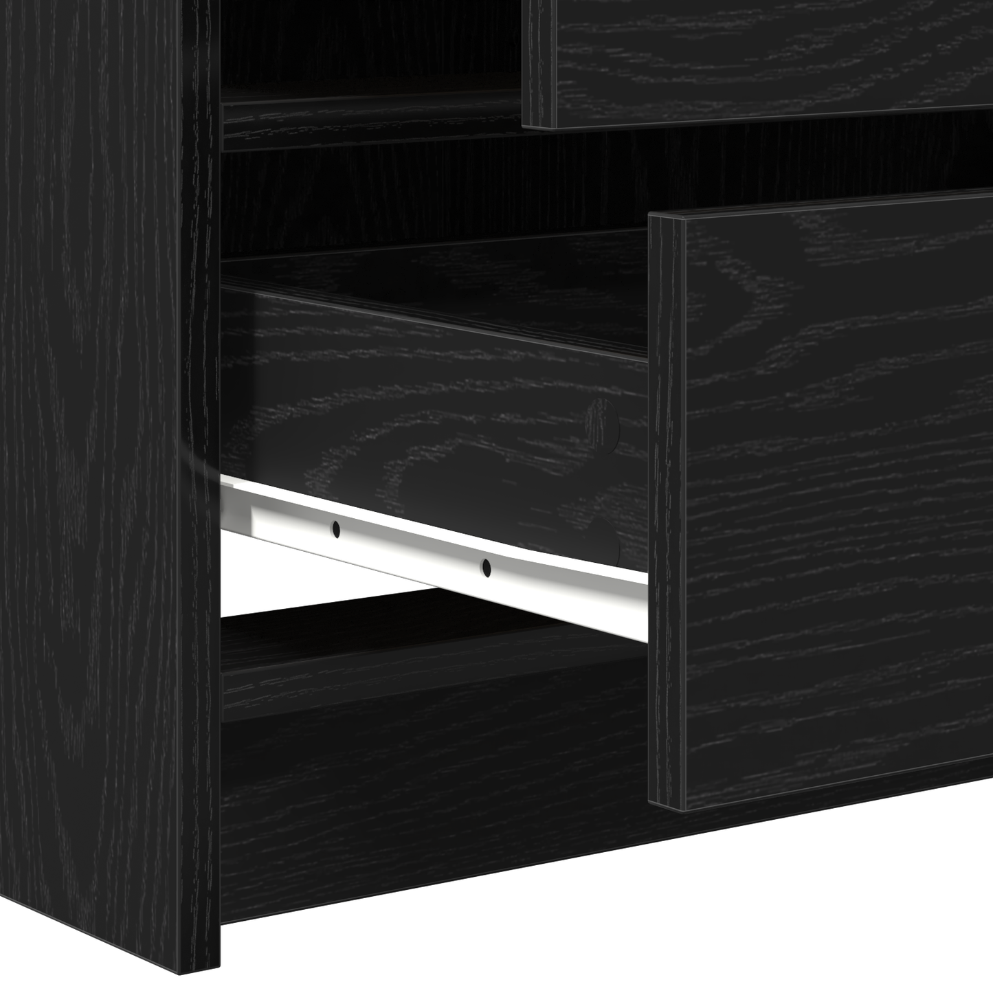 Smykkebord med LED-lamper - Svart Eik 78,5x41x135 cm