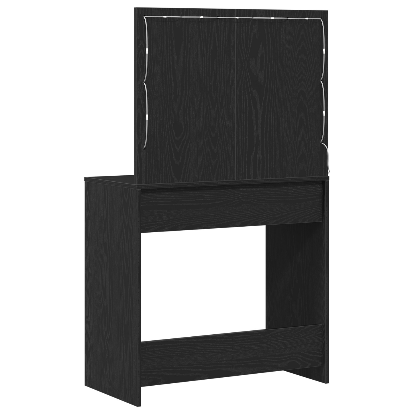 Smykkebord med LED-lamper - Svart Eik 78,5x41x135 cm