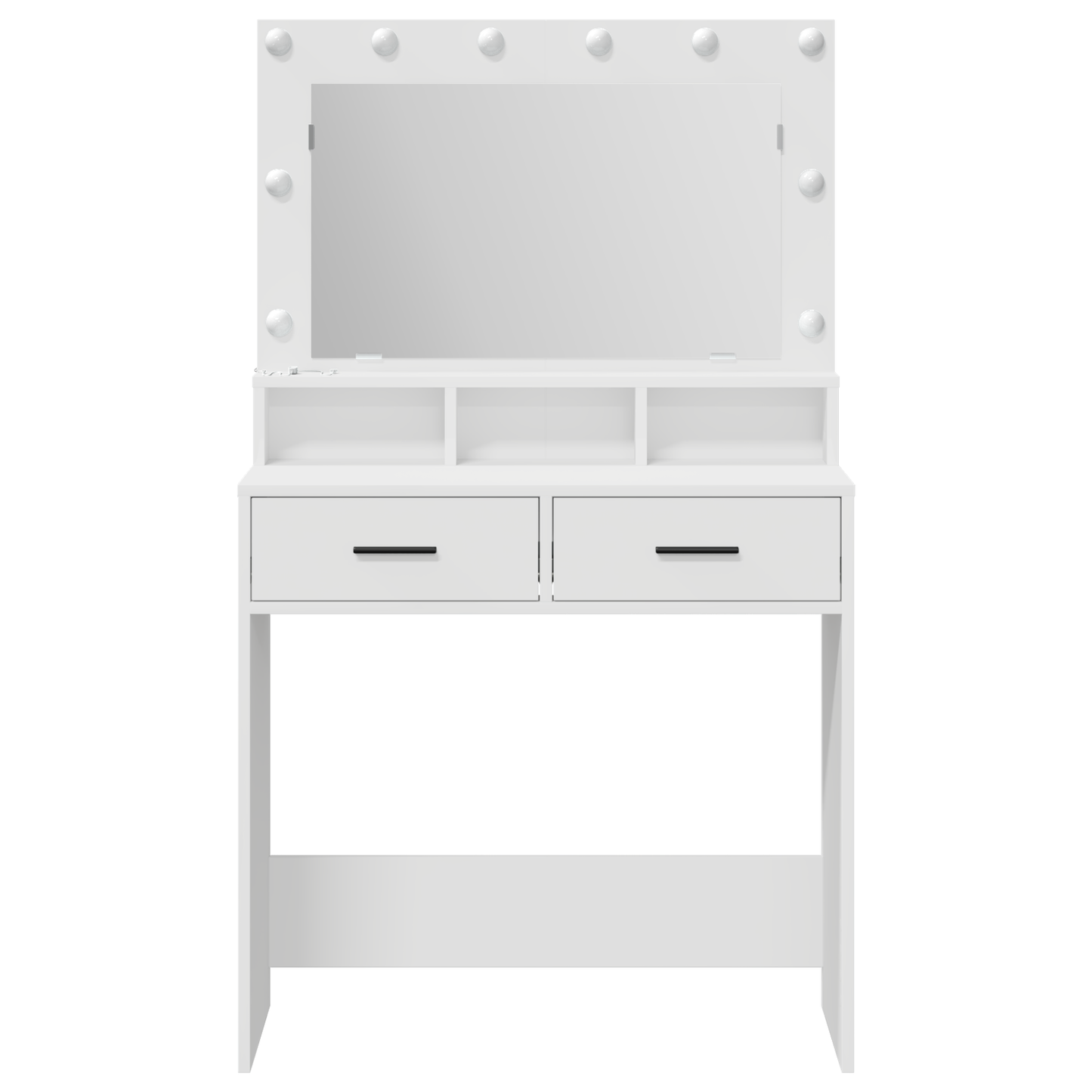 Sminkebord Hvit LED 79x41x135 cm