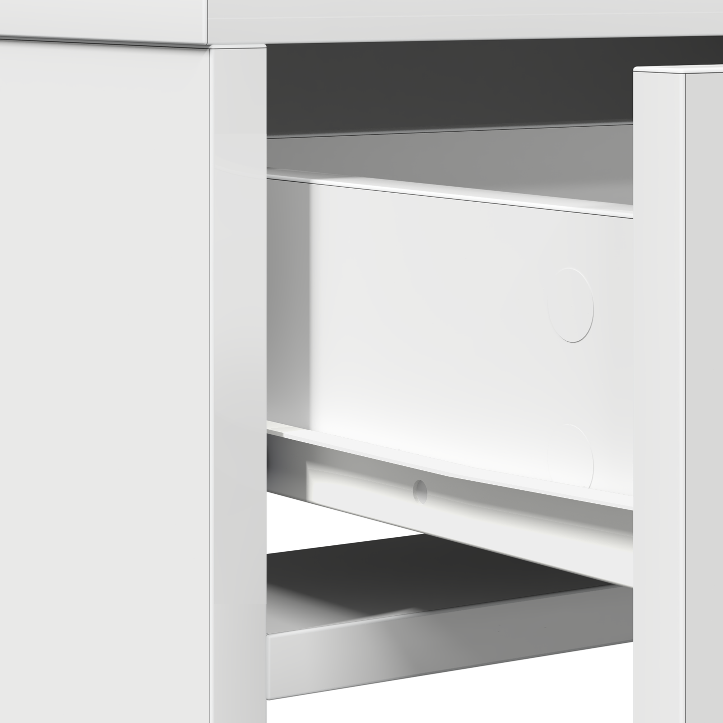 Smykkebord med LED-lys – Hvit 50x41x135 cm