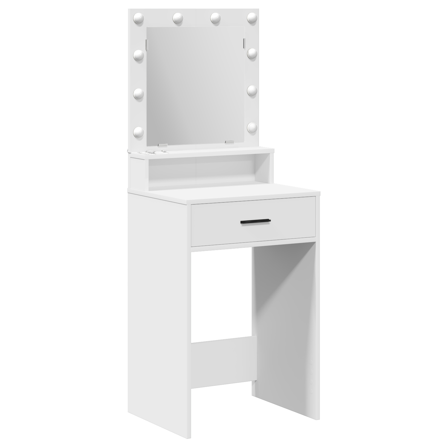 Smykkebord med LED-lys – Hvit 50x41x135 cm