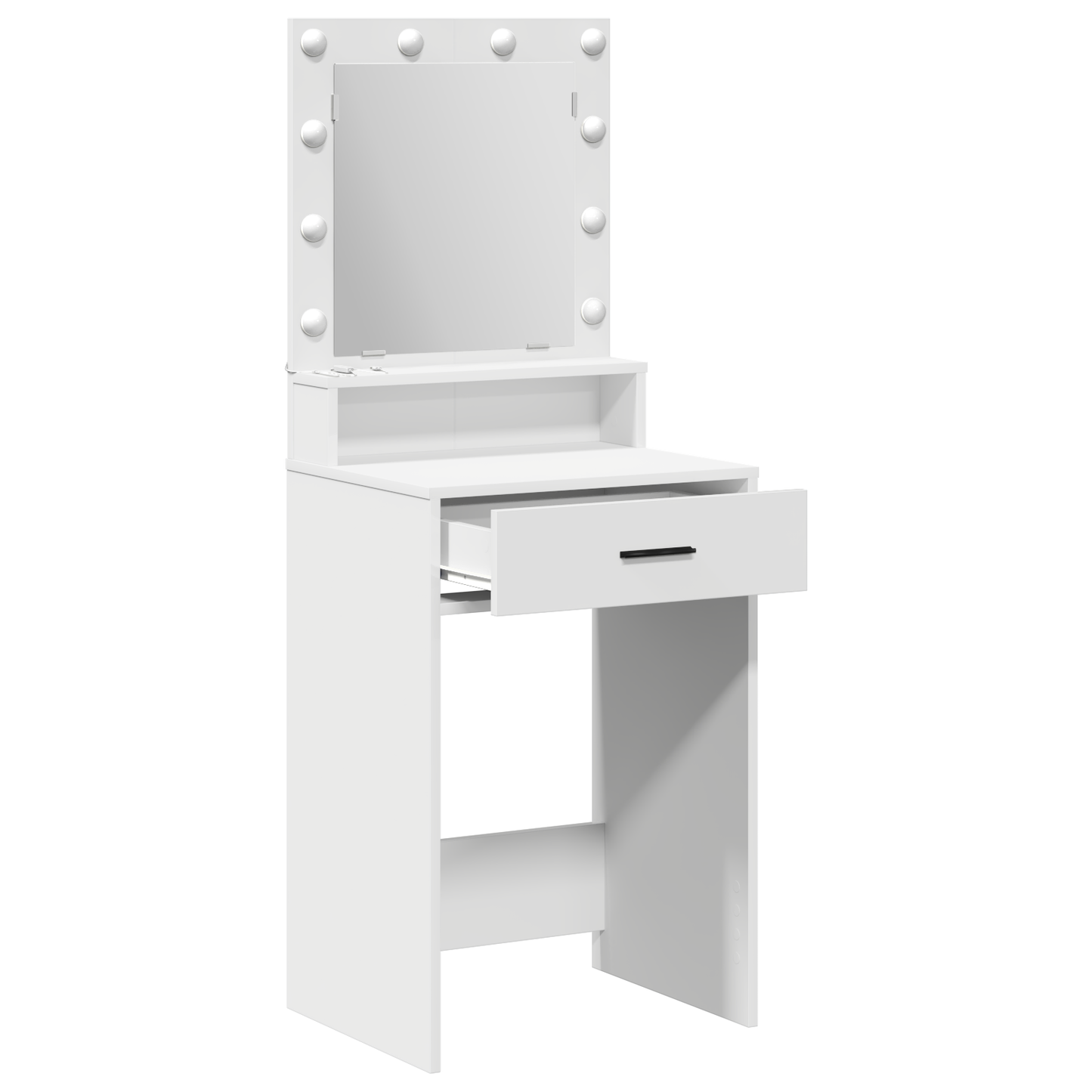 Smykkebord med LED-lys – Hvit 50x41x135 cm