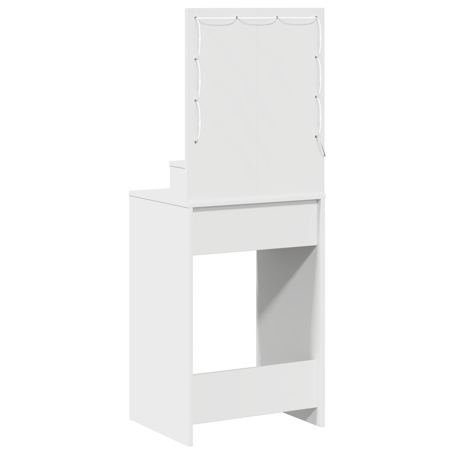 Smykkebord med LED-lys – Hvit 50x41x135 cm