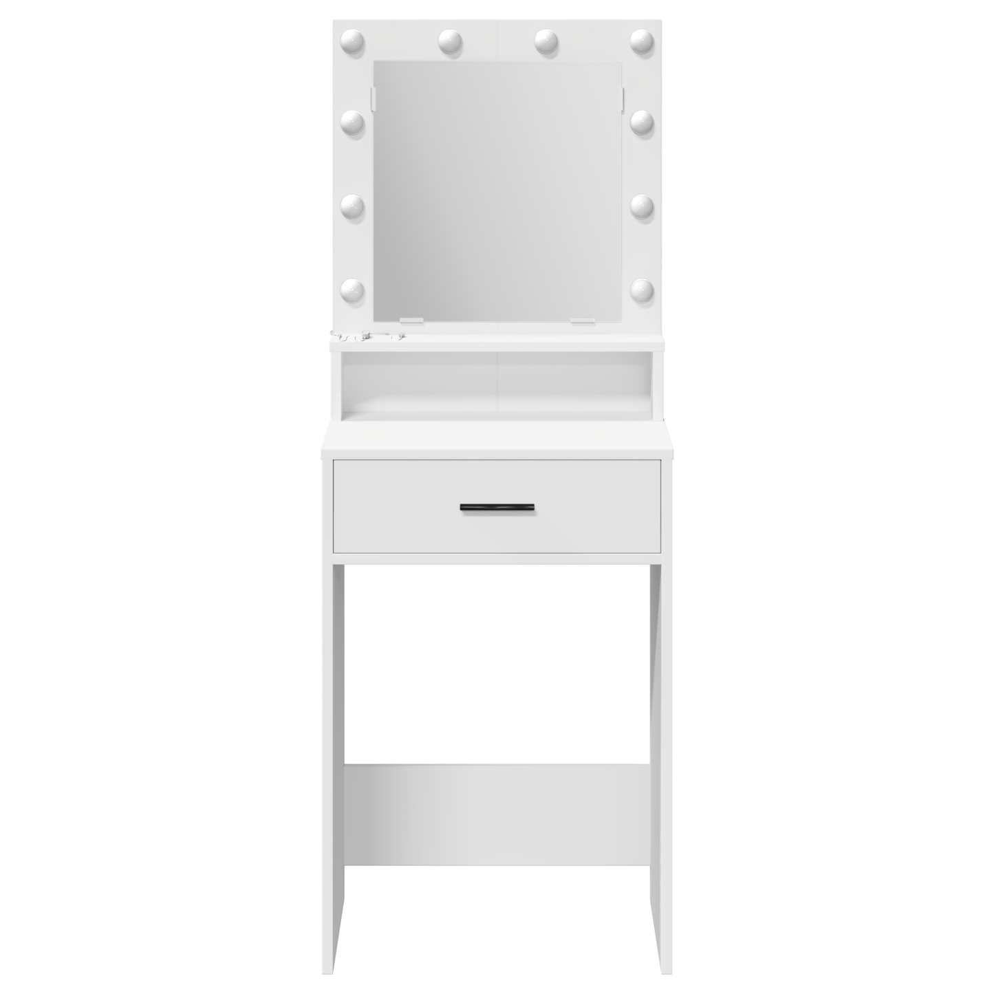 Smykkebord med LED-lys – Hvit 50x41x135 cm