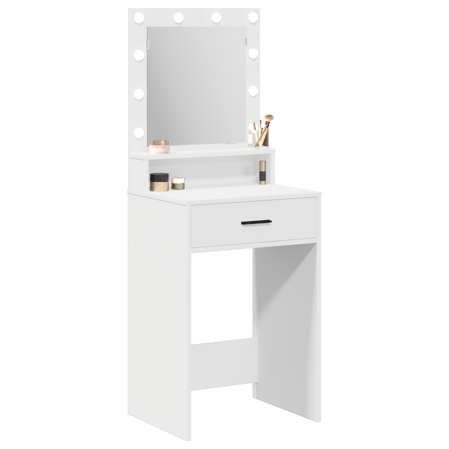 Smykkebord med LED-lys – Hvit 50x41x135 cm