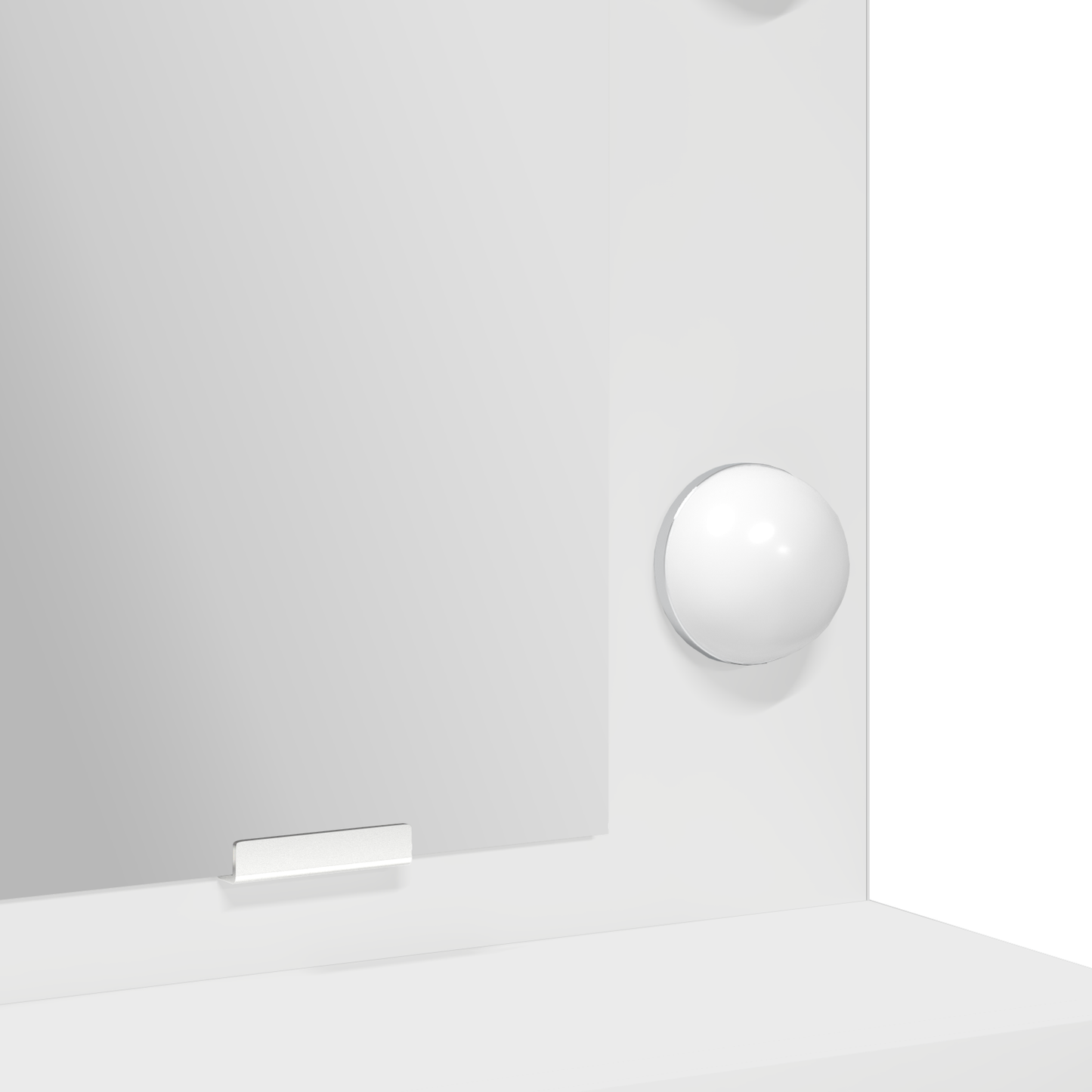 Smykkebord med LED-lamper Hvit 79x41x135 cm