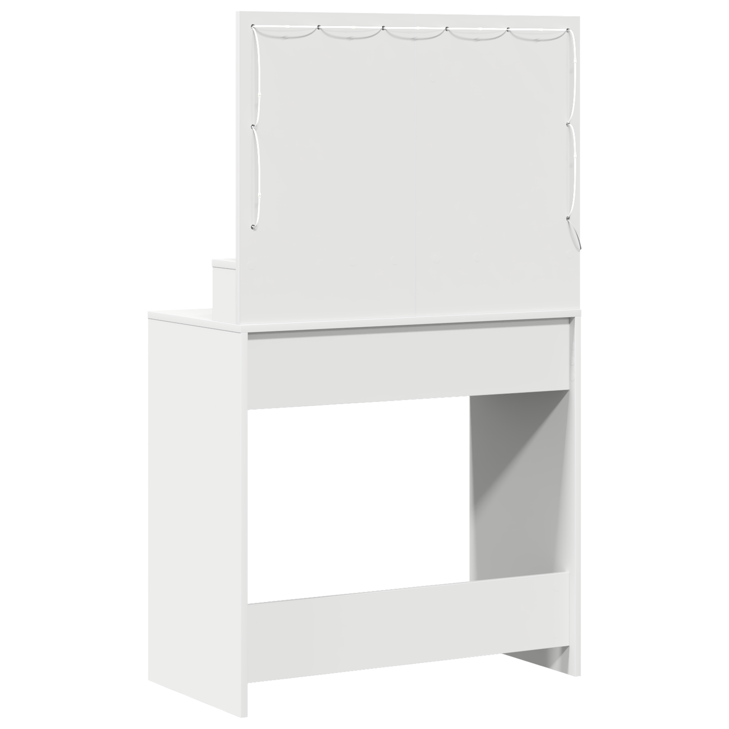 Smykkebord med LED-lamper Hvit 79x41x135 cm