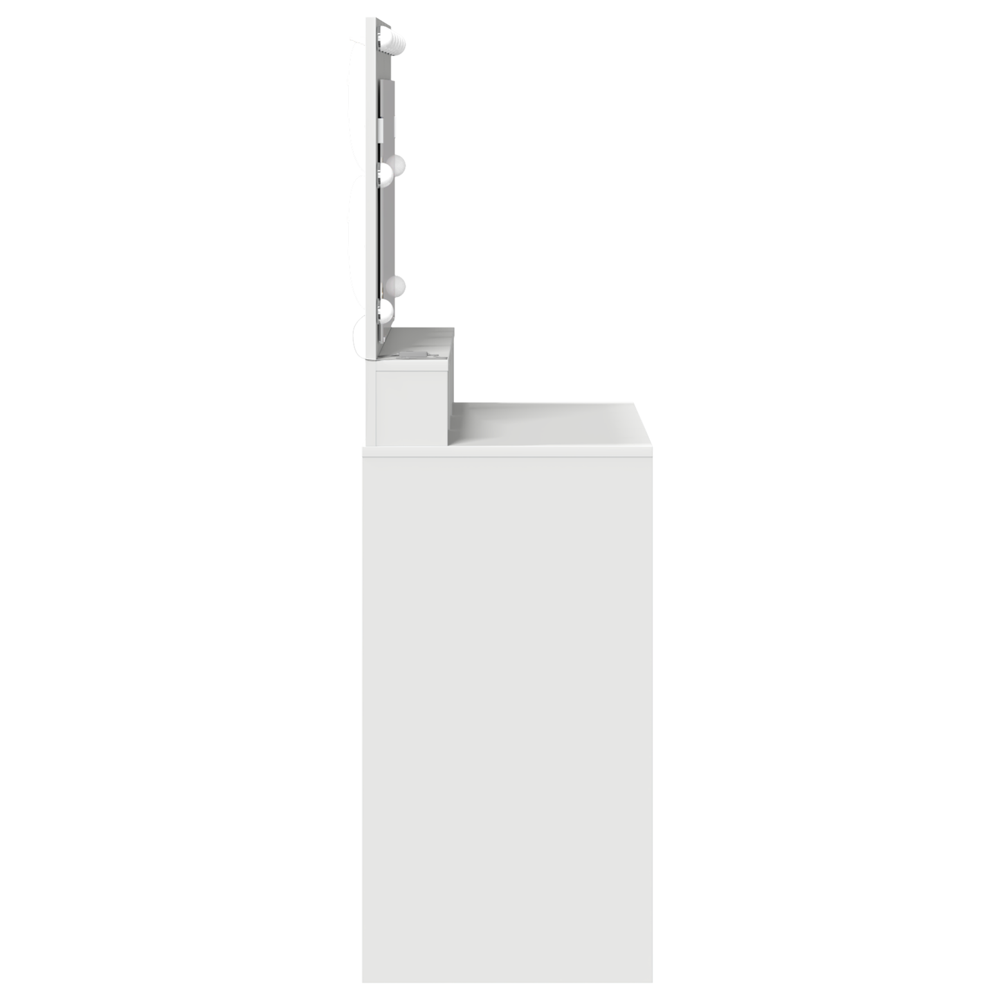 Smykkebord med LED-lamper Hvit 79x41x135 cm