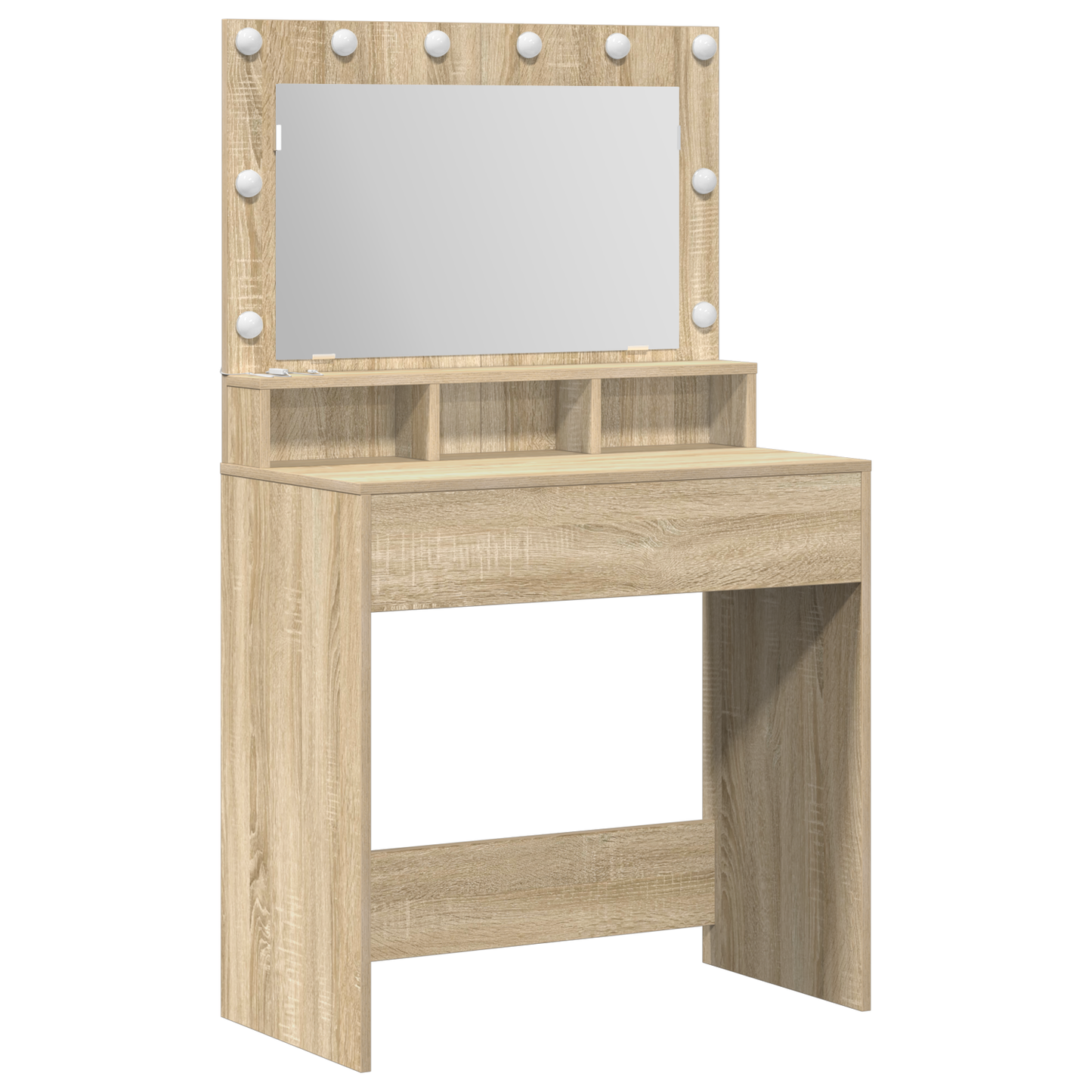 Smykkebord med LED-lys i Sonoma Eik 79x41x135 cm