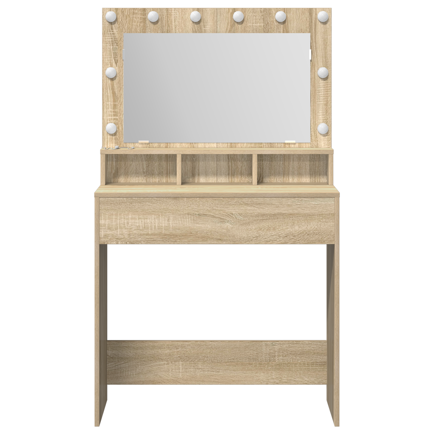 Smykkebord med LED-lys i Sonoma Eik 79x41x135 cm