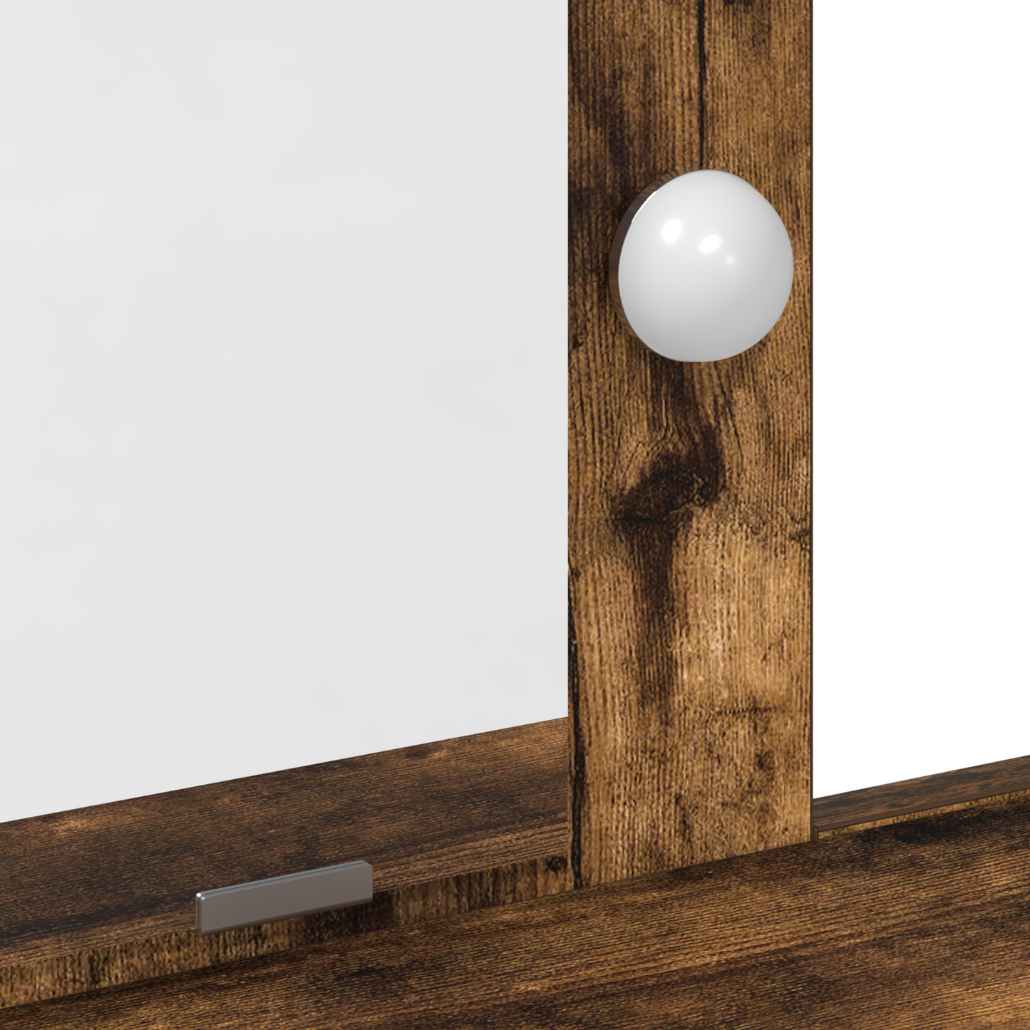 Smykkebord med LED-lamper i røkt eik, 79x41x140 cm