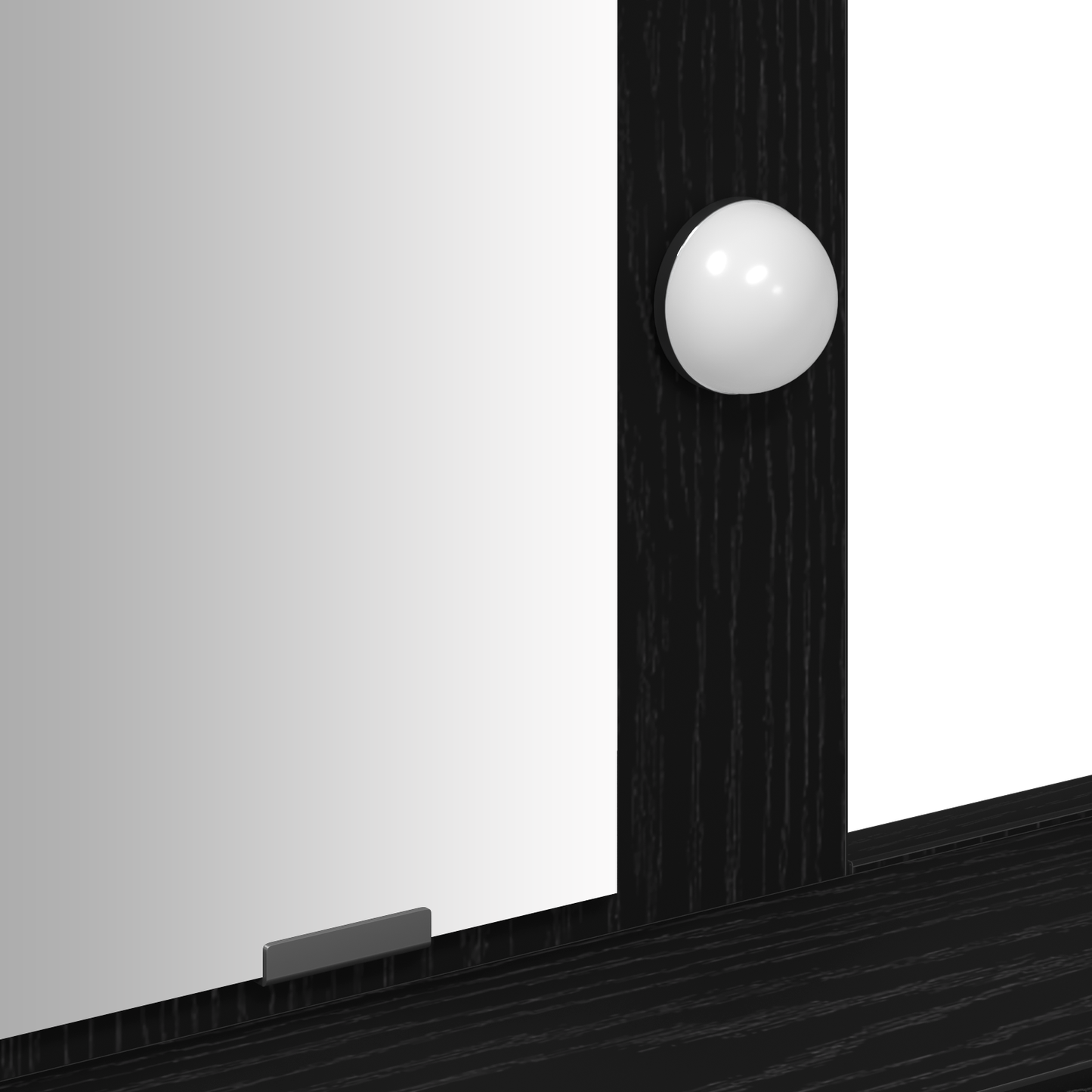 Sminkebord Svart Eik LED 100x41x140 cm
