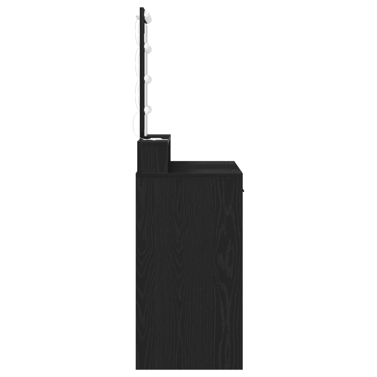 Sminkebord Svart Eik LED 100x41x140 cm