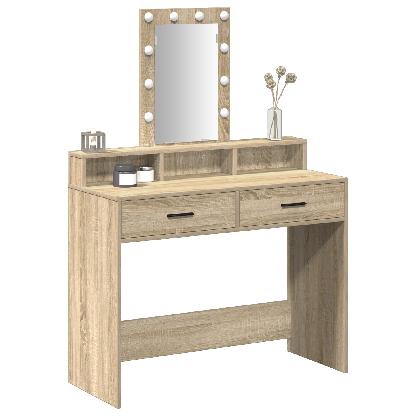 Sminkebord Sonoma Eik LED 100x41x140 cm