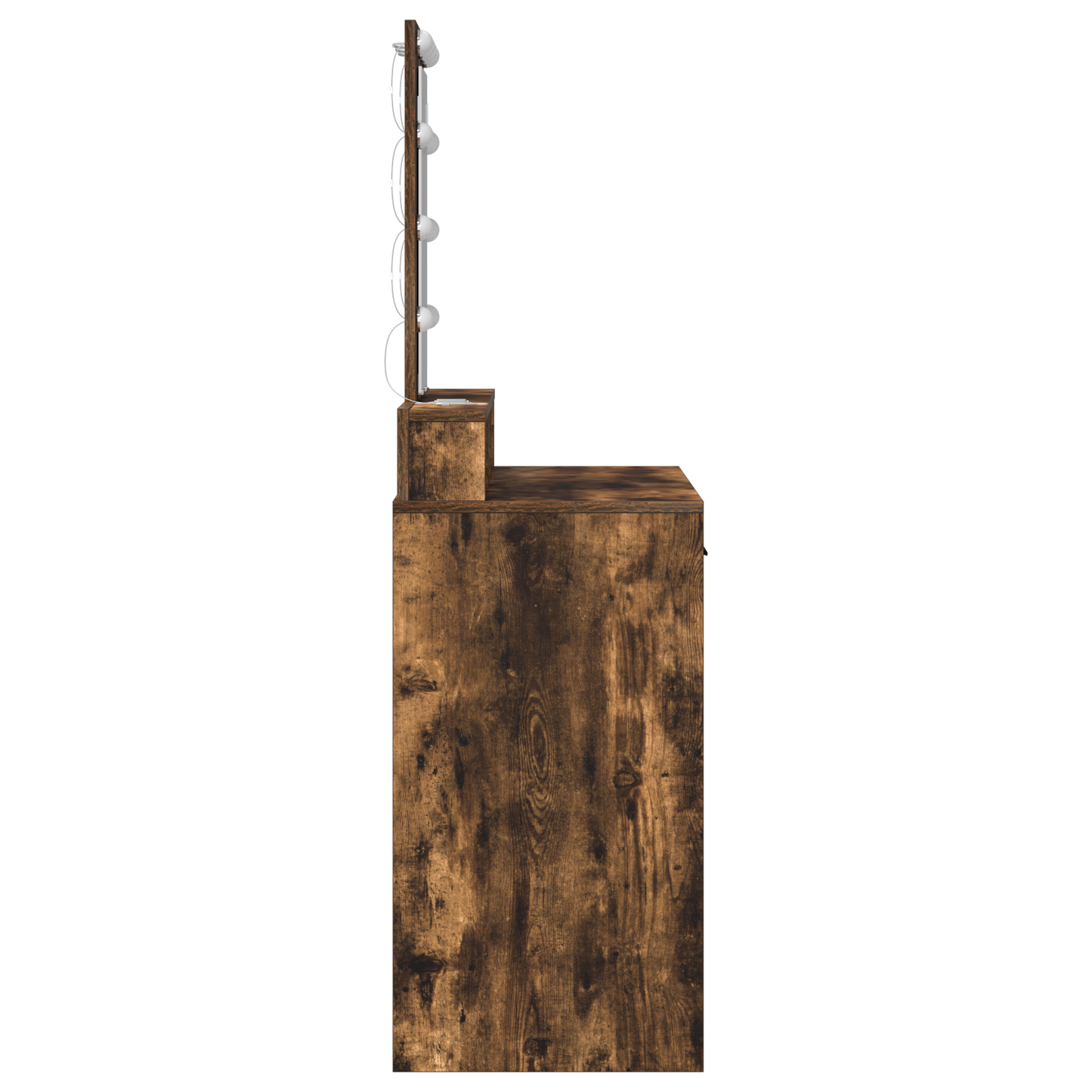 Smykkebord med LED-lamper Røkt Eik 100x41x140 cm
