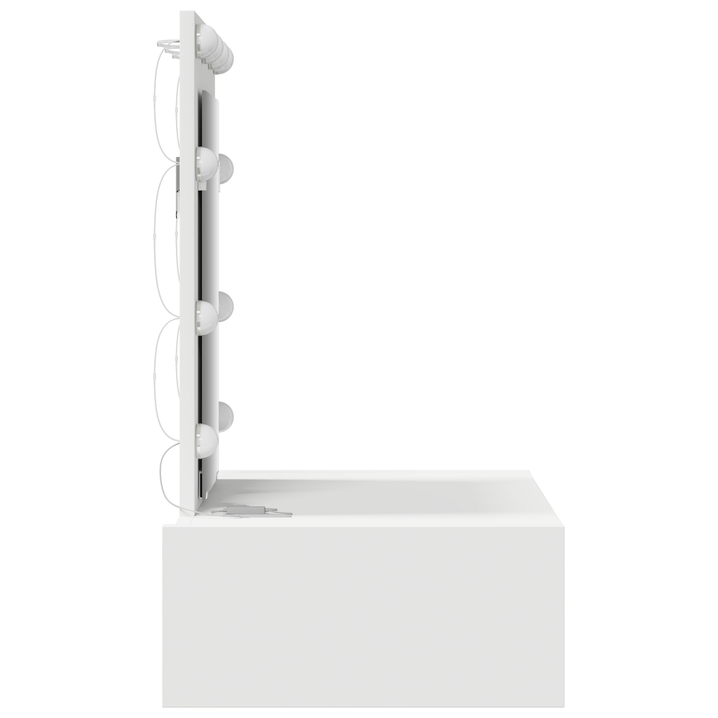 Sminkebord Hvit vegghengt LED