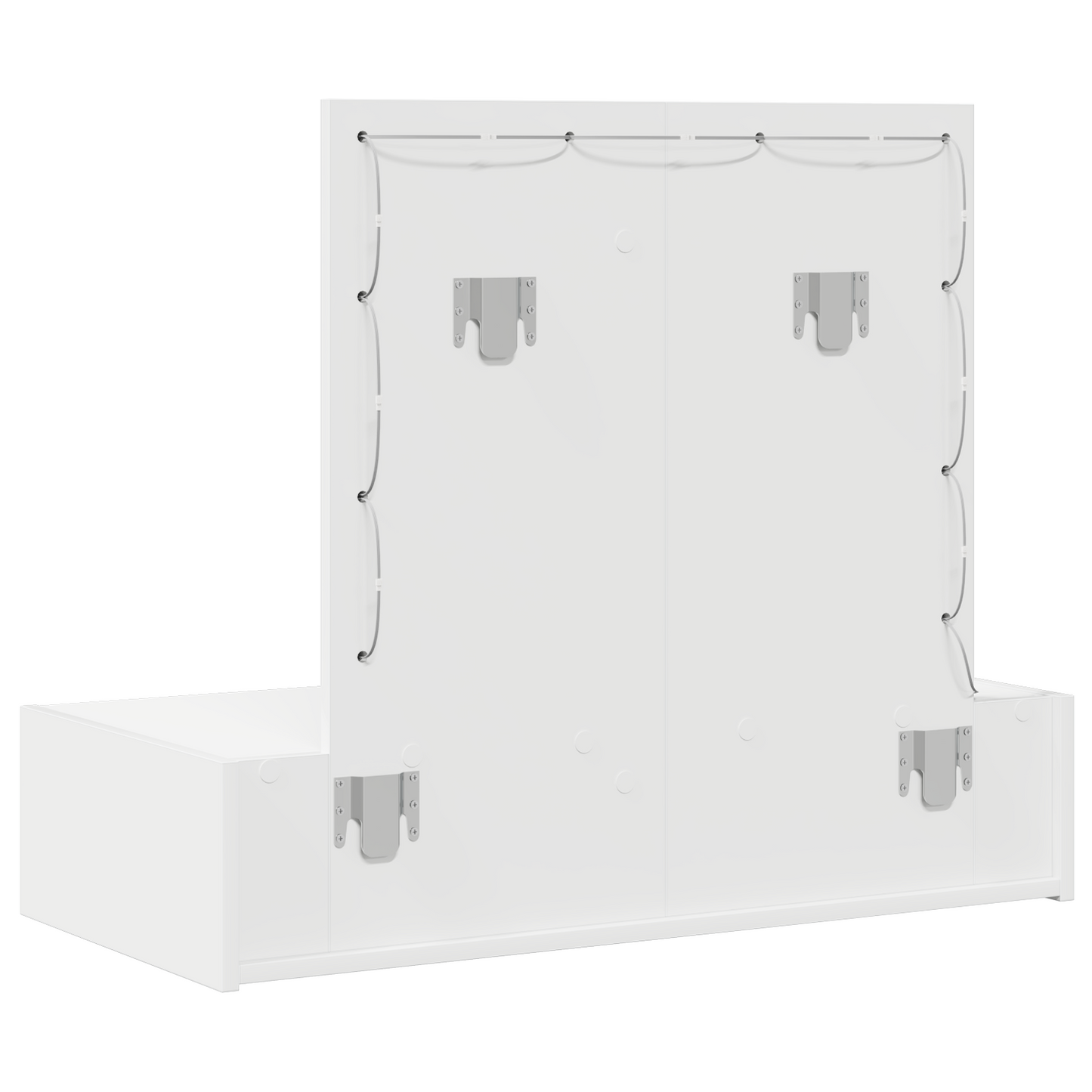 Sminkebord Hvit Vegghengt LED