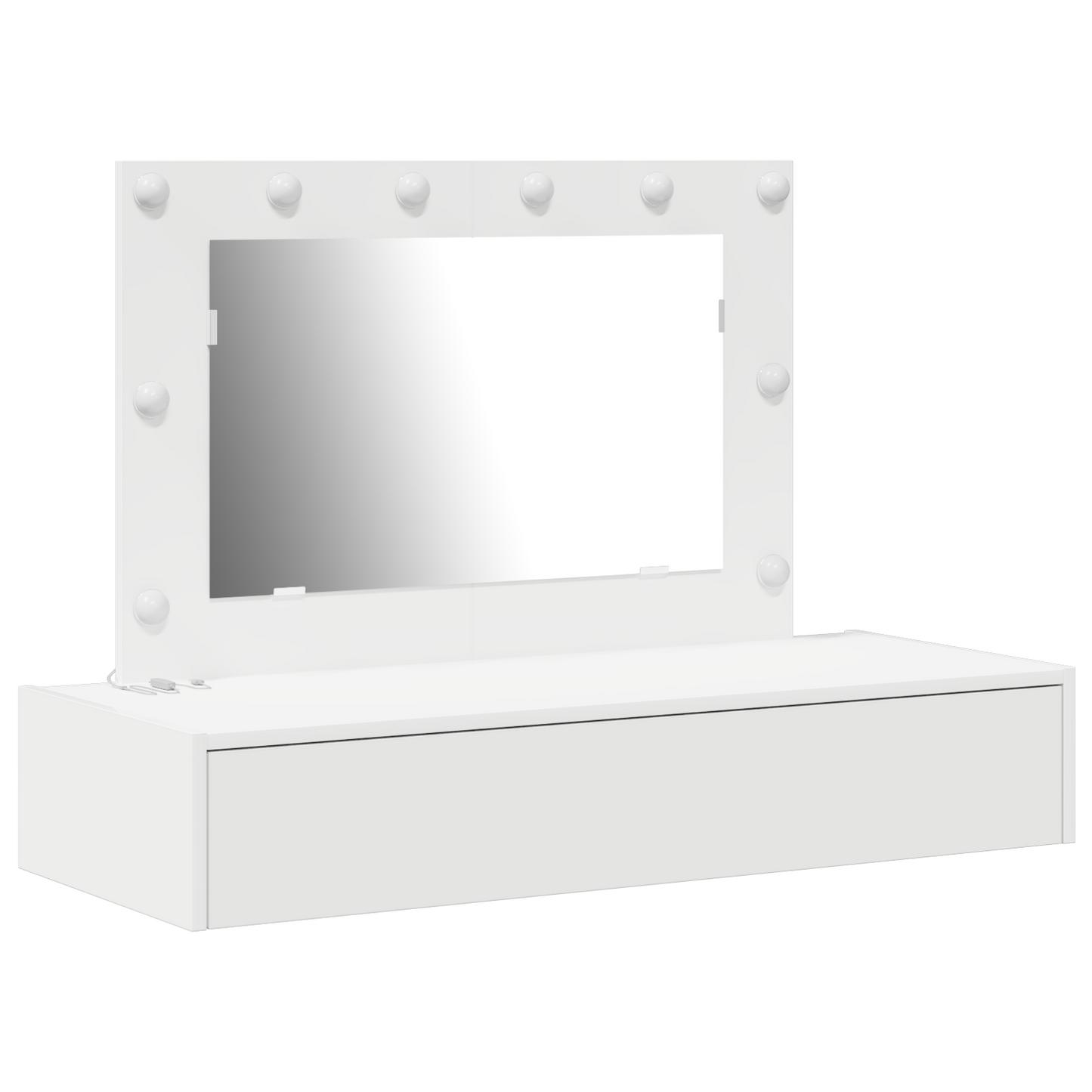 Sminkebord Hvit Vegghengt Dressing Bord LED
