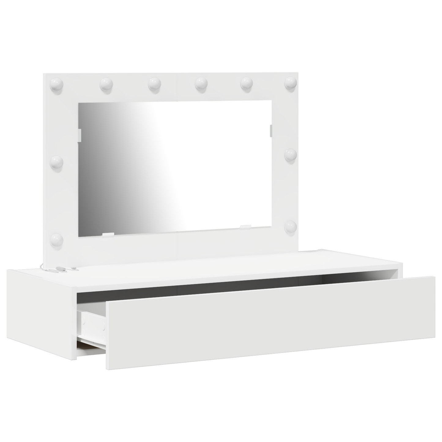 Sminkebord Hvit Vegghengt Dressing Bord LED