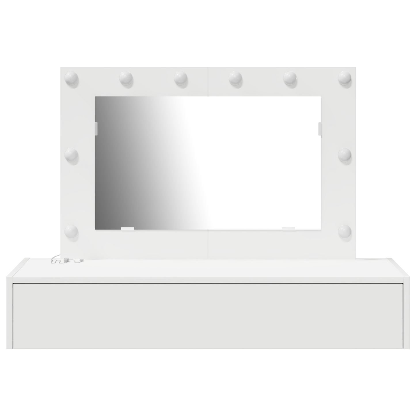 Sminkebord Hvit Vegghengt Dressing Bord LED
