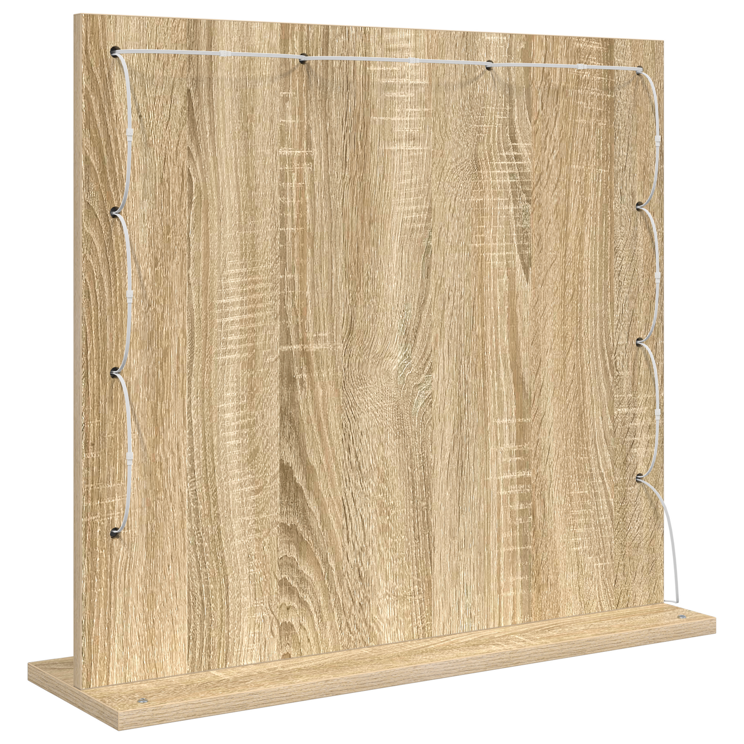 Sminkespeil med LED-lys Sonoma Eik 60x55x18 cm