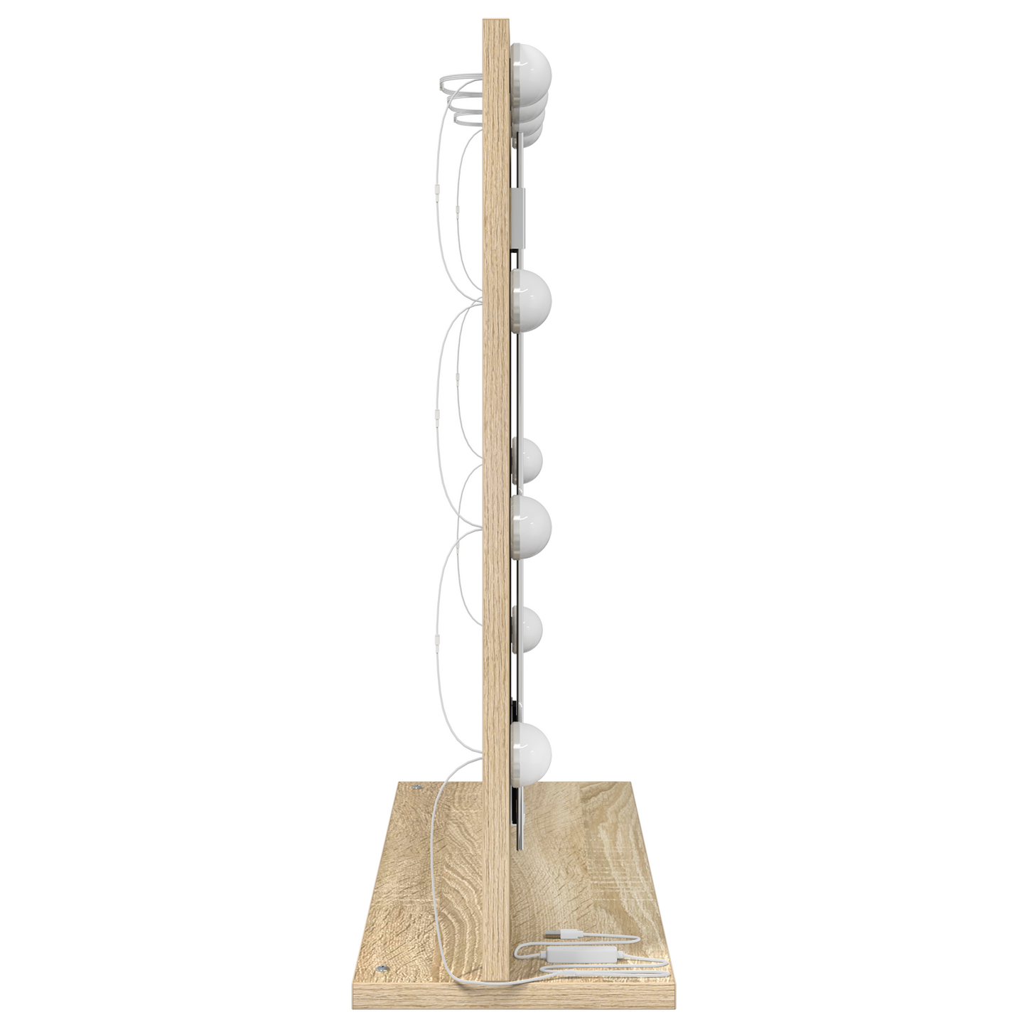 Sminkespeil med LED-lys Sonoma Eik 60x55x18 cm