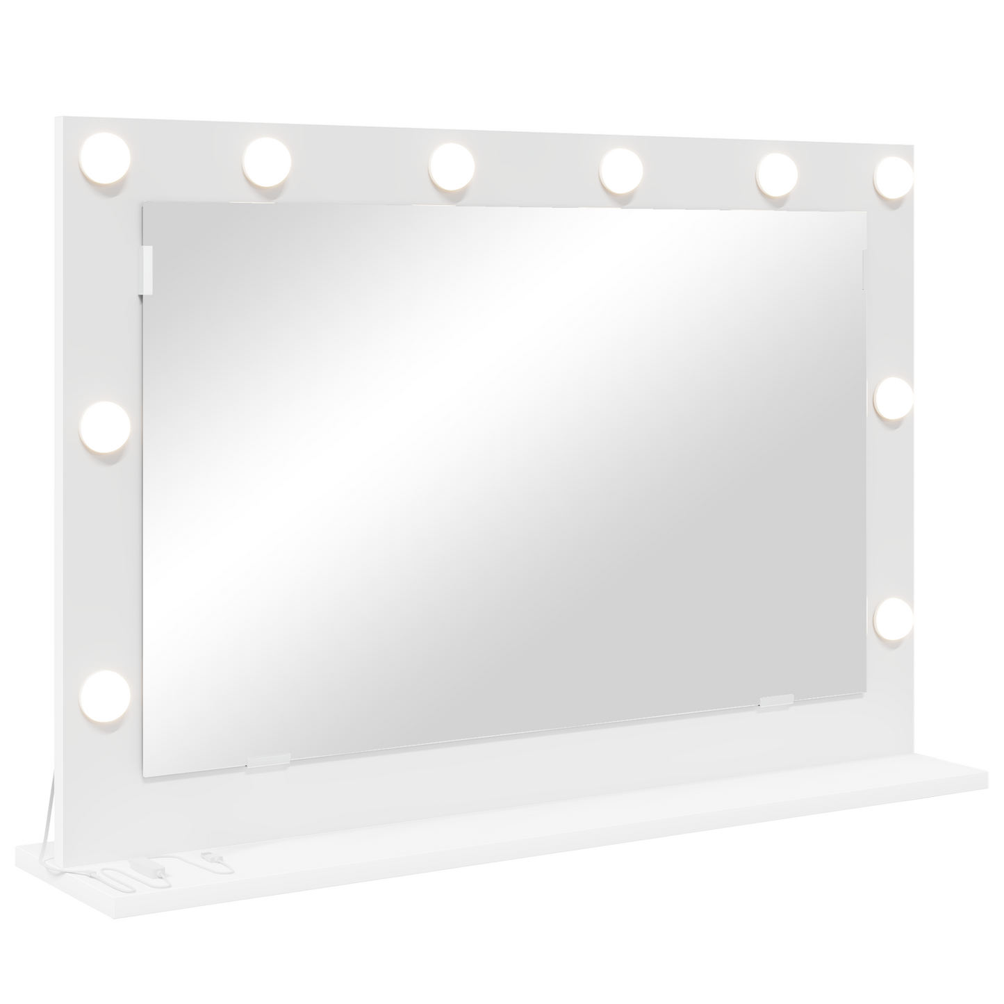 Sminkespeil Hvit LED 80x55x18 cm