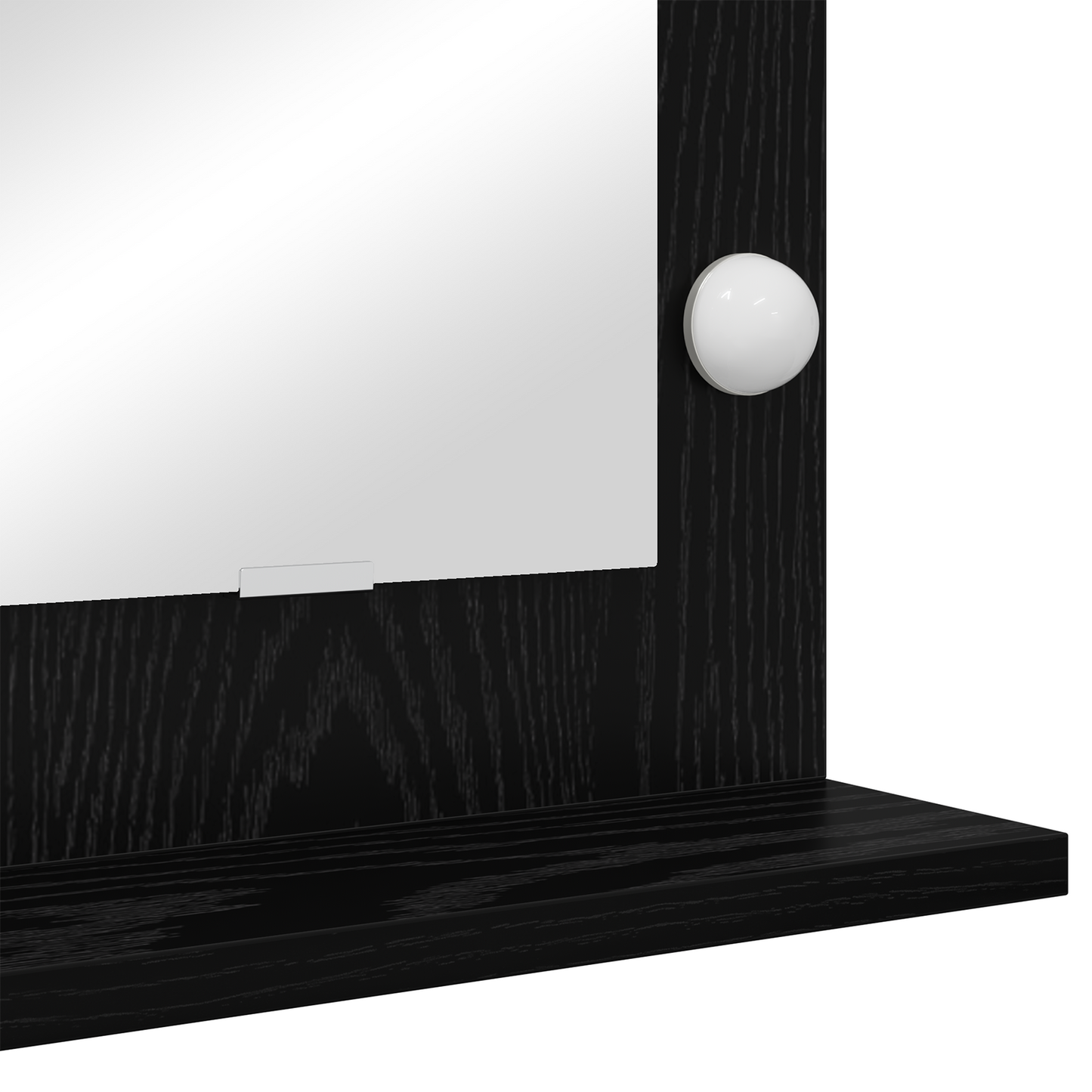 Sminkespeil Svart Eik LED 100x55x18 cm