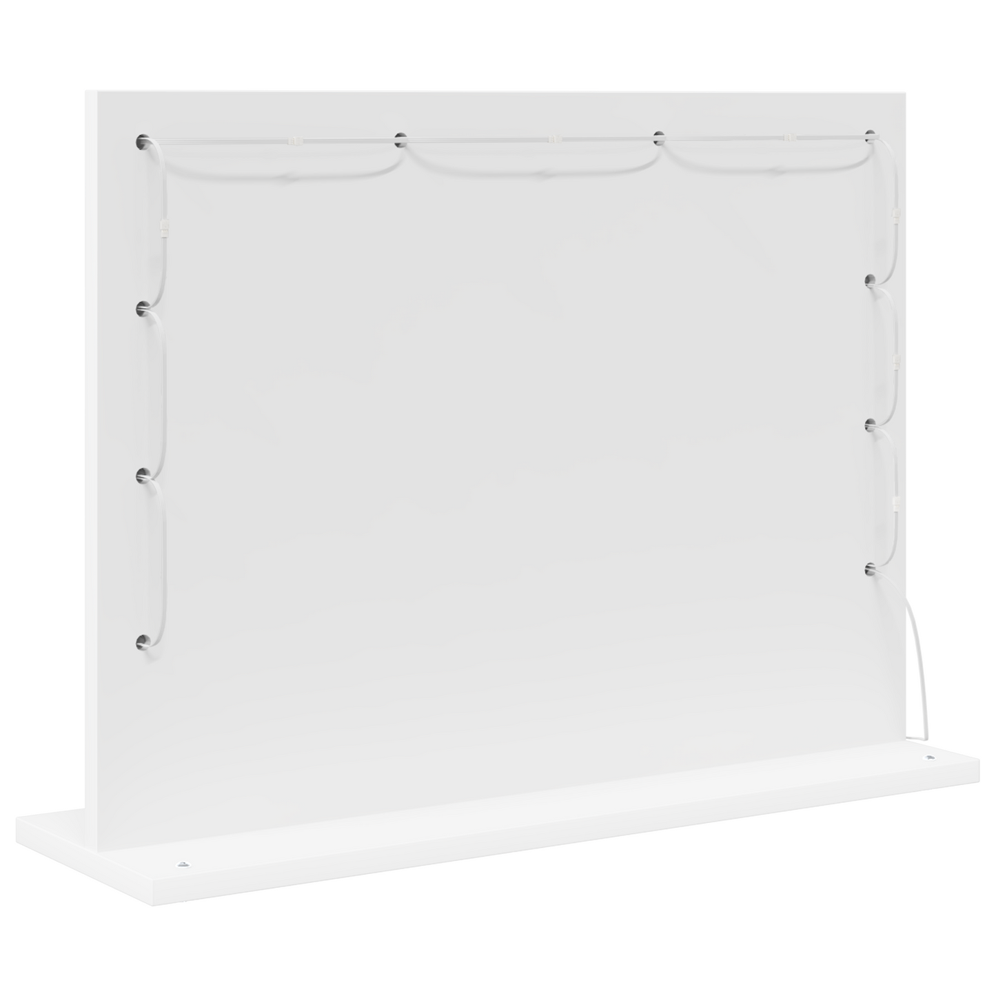 Sminkespeil med LED-lamper hvit 60x45x18 cm