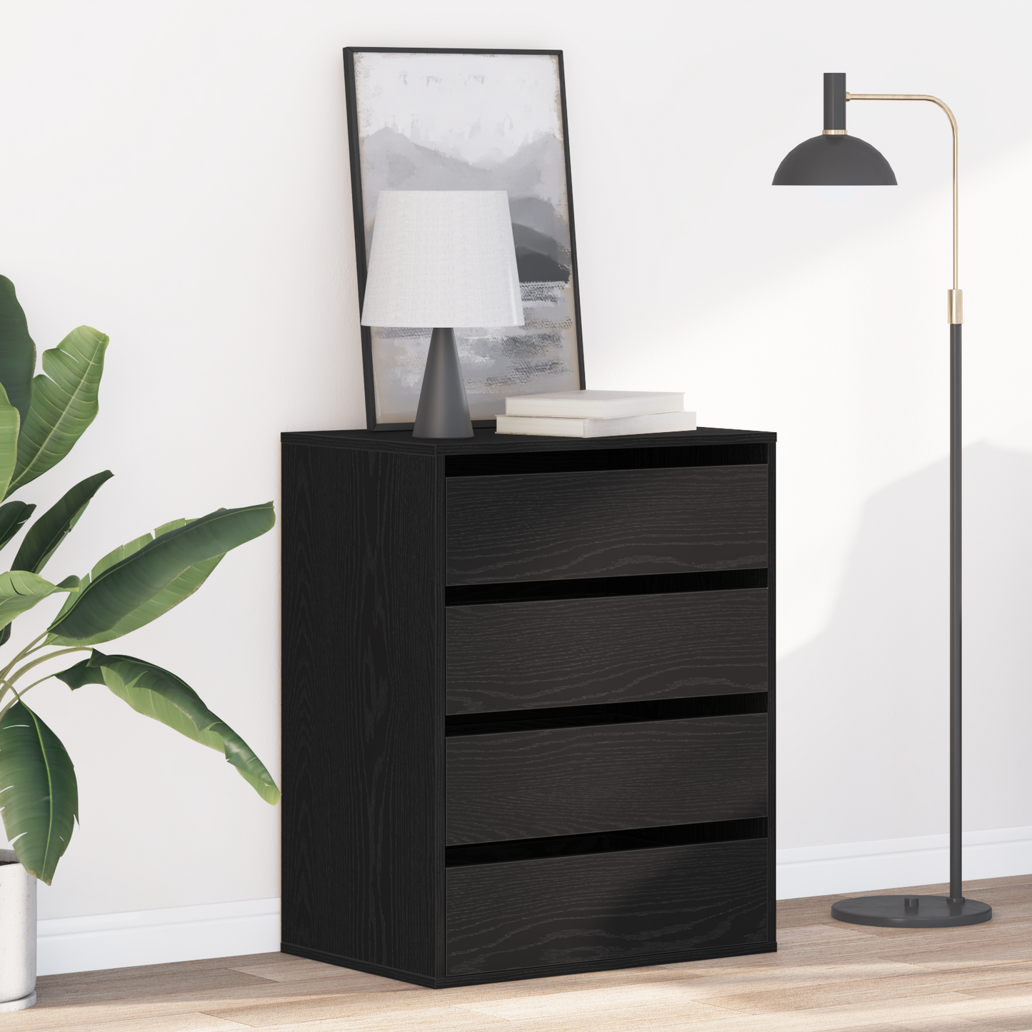 Kommode Svart Eik 60x41x76 cm