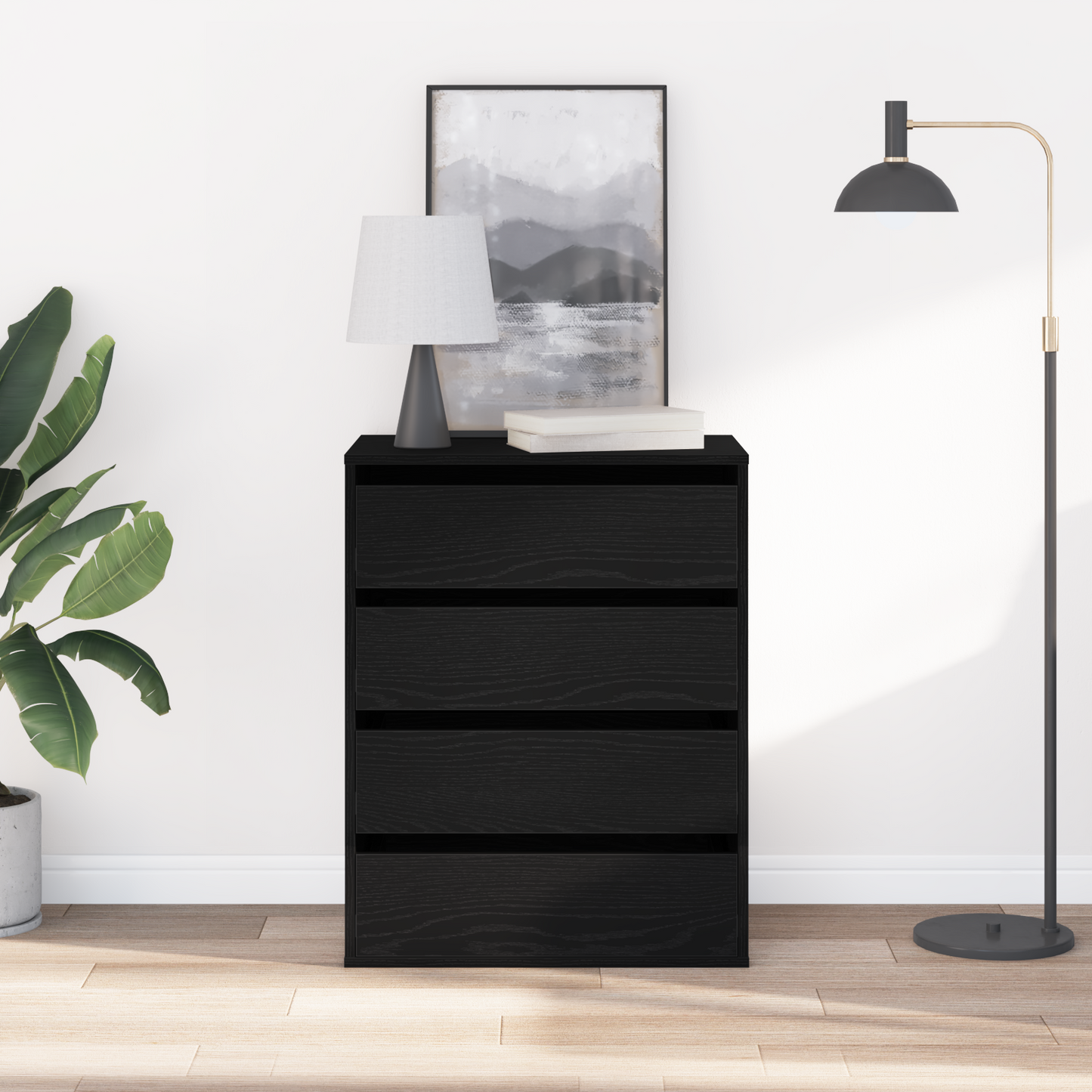 Kommode Svart Eik 60x41x76 cm