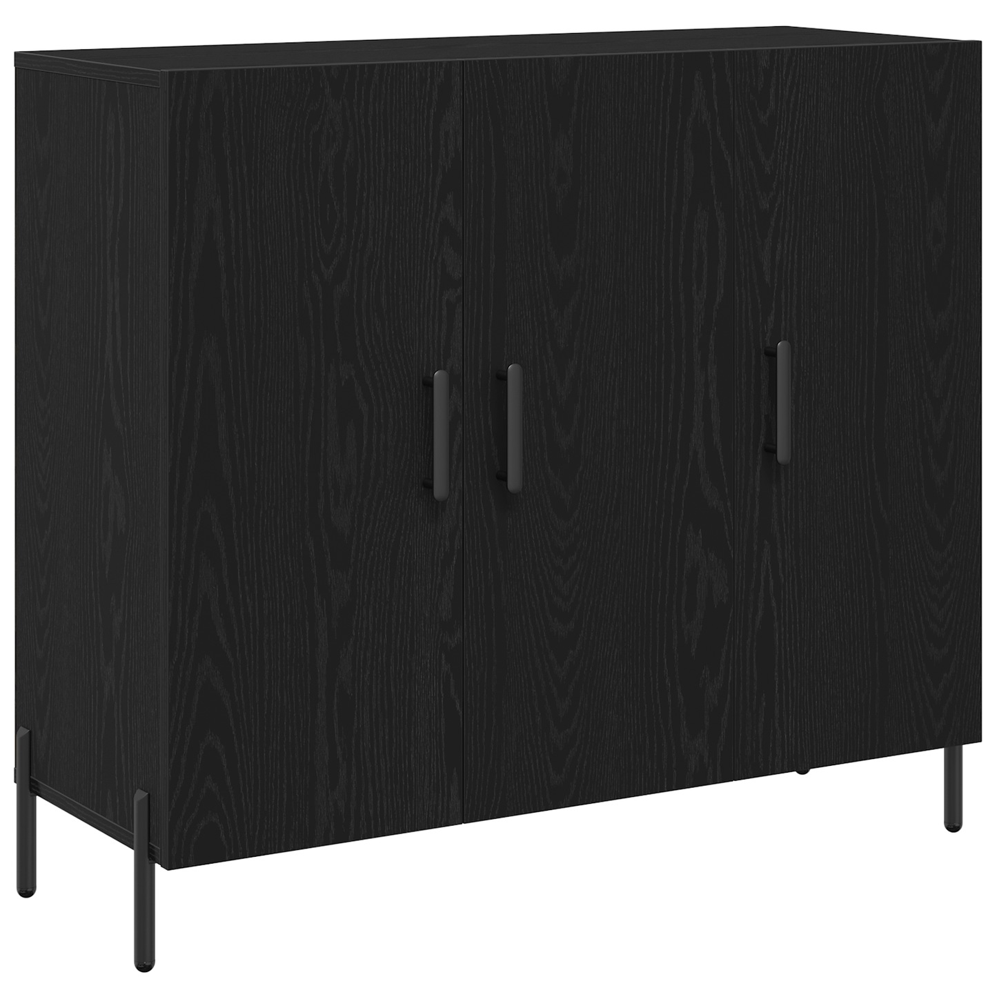 Skjenk Svart Eik 90x34x80 cm
