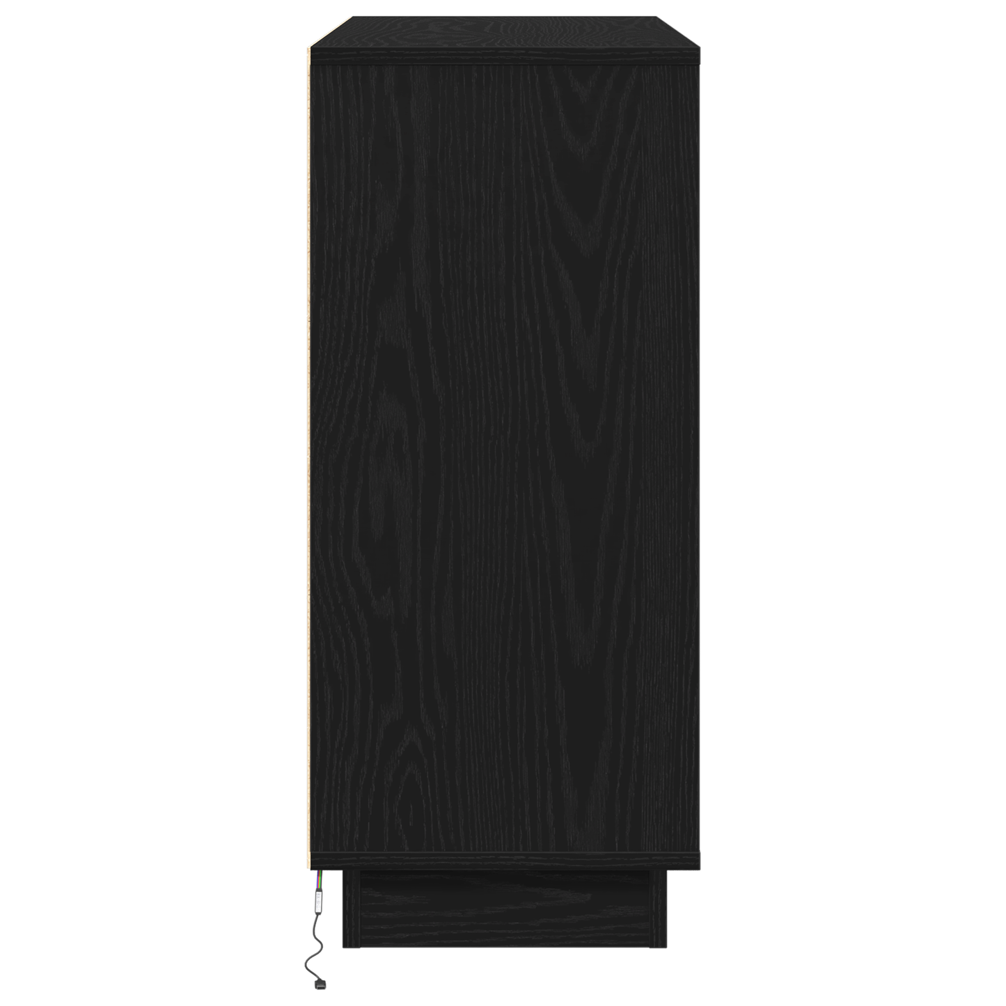 Skjenk Svart Eik med LED 90x32x75 cm