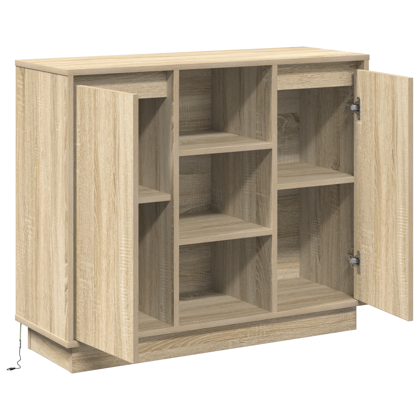 Skap Sonoma Eik med LED 90x32x75 cm