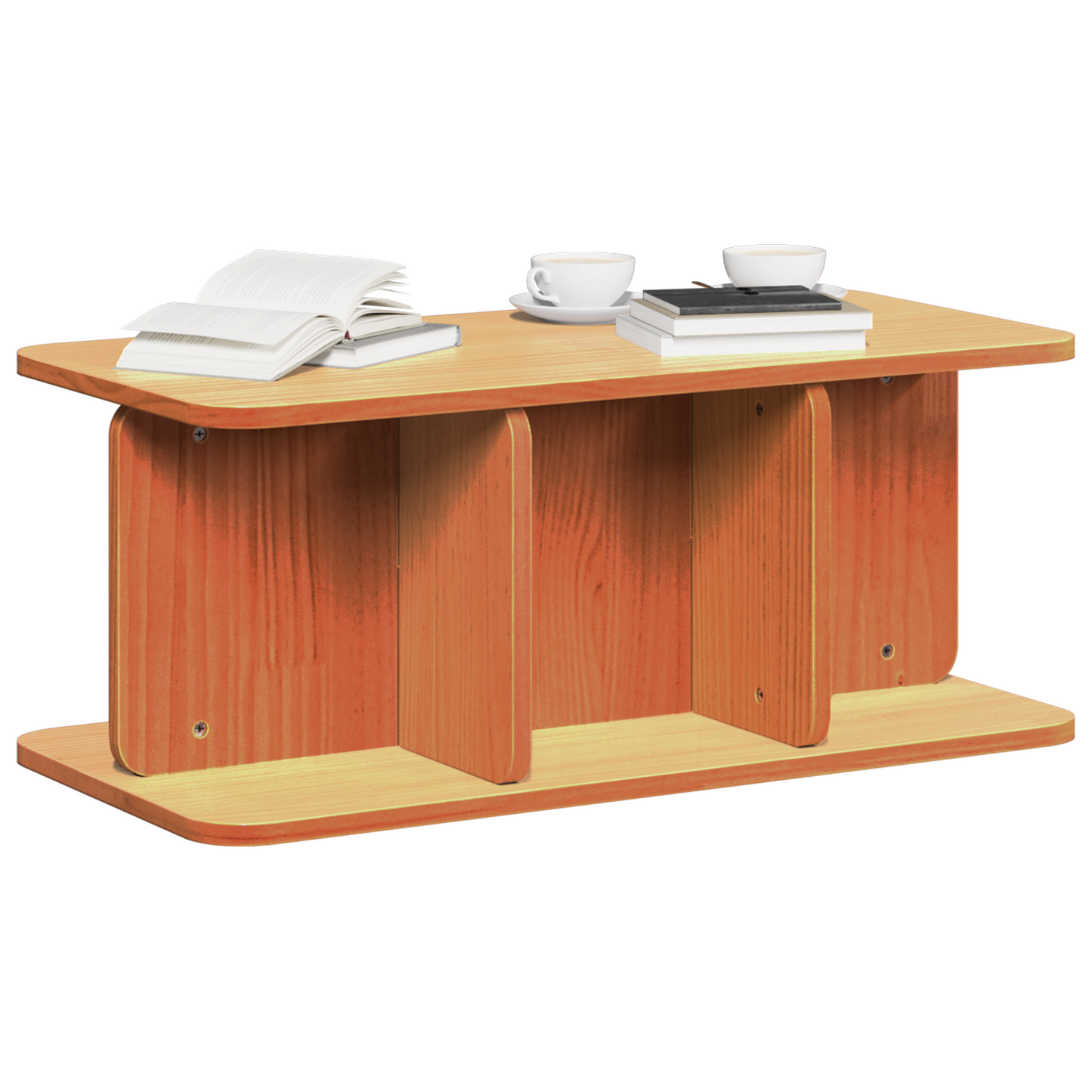 Salongbord Sofabord Brun Voksbrun 80 x 39,5 x 33,5 cm Massiv furu tre